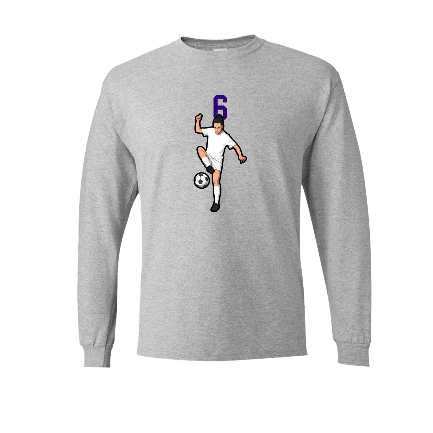 Long Sleeve Tee — Number Top in Grey