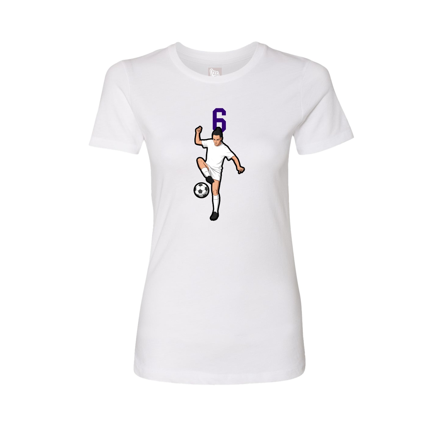 Fitted Women's Tee — Number Top in White