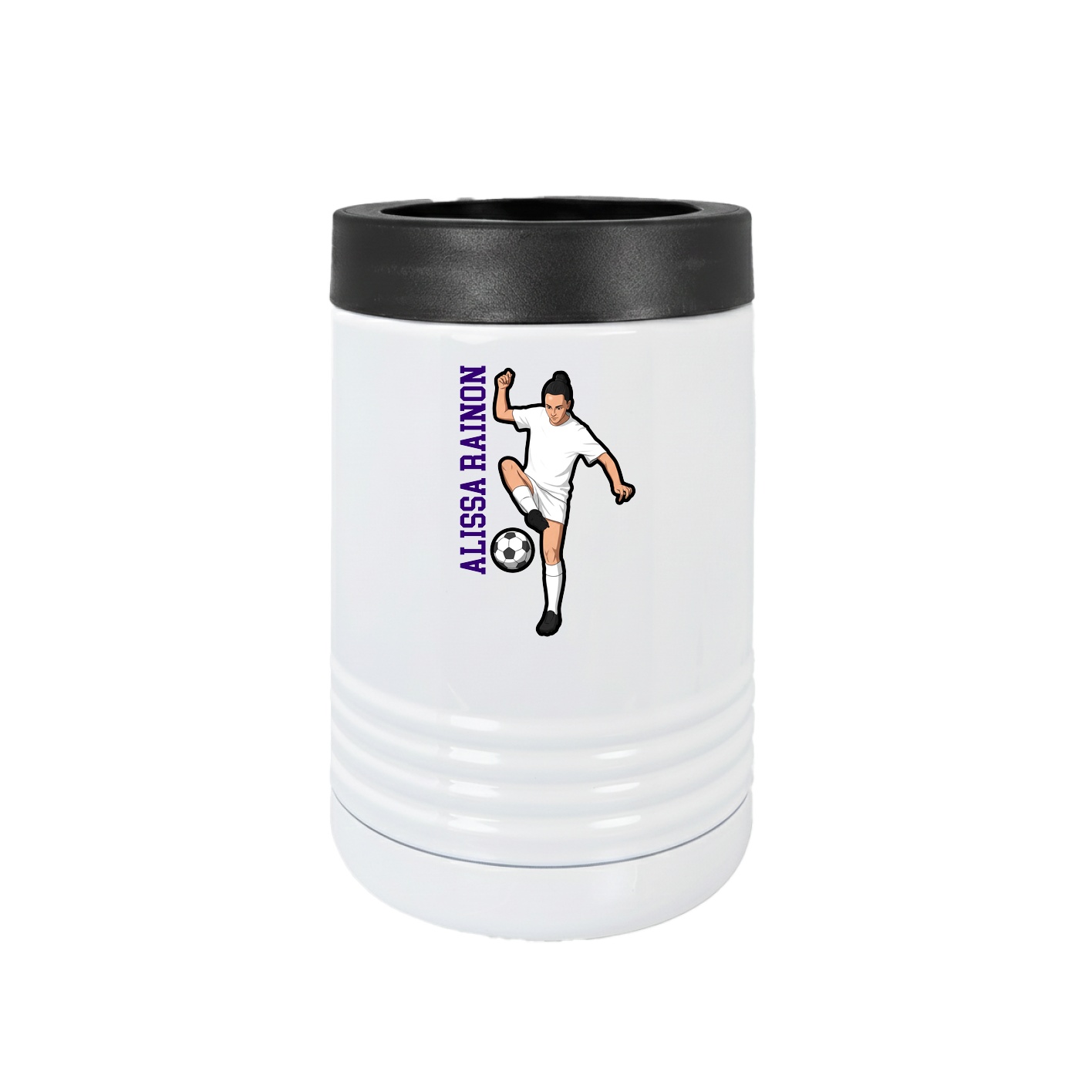 Beverage Holder — Name Vertical in White