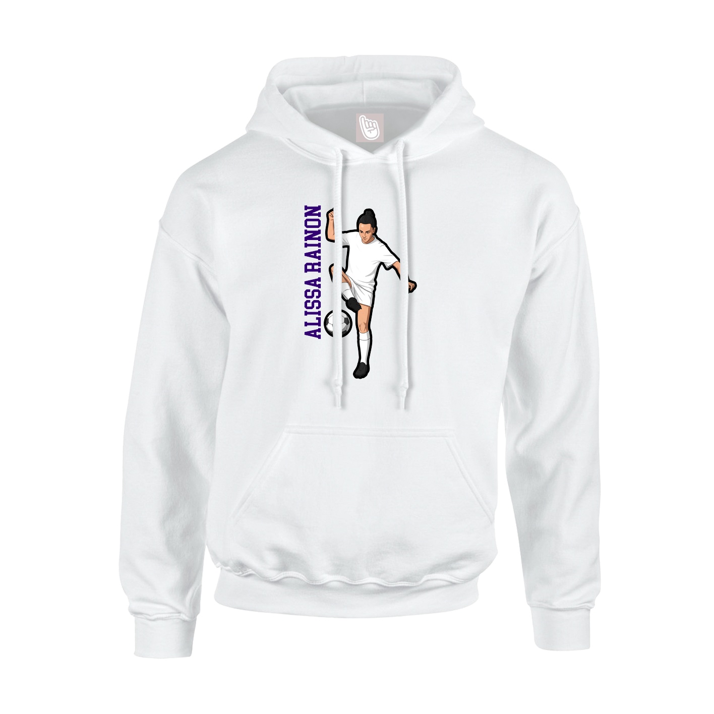 Hoodie — Name Vertical in White
