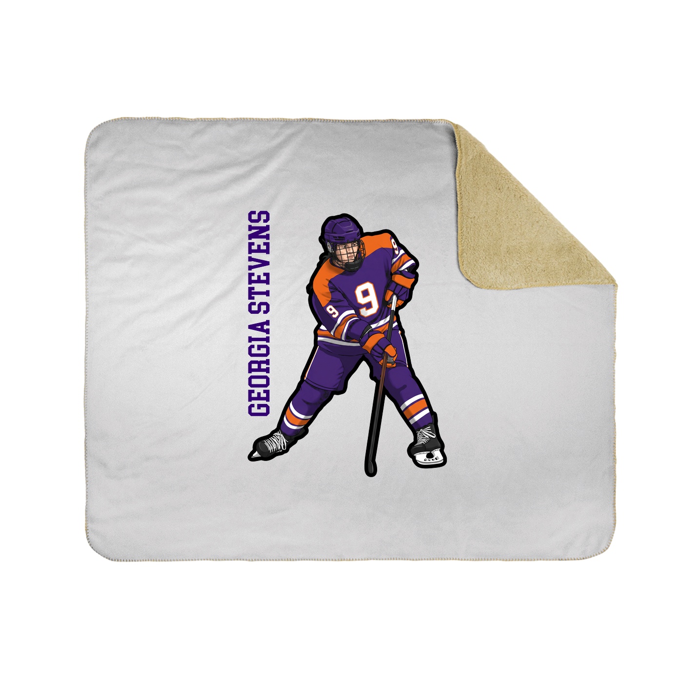 Throw Blanket — Name Vertical in White