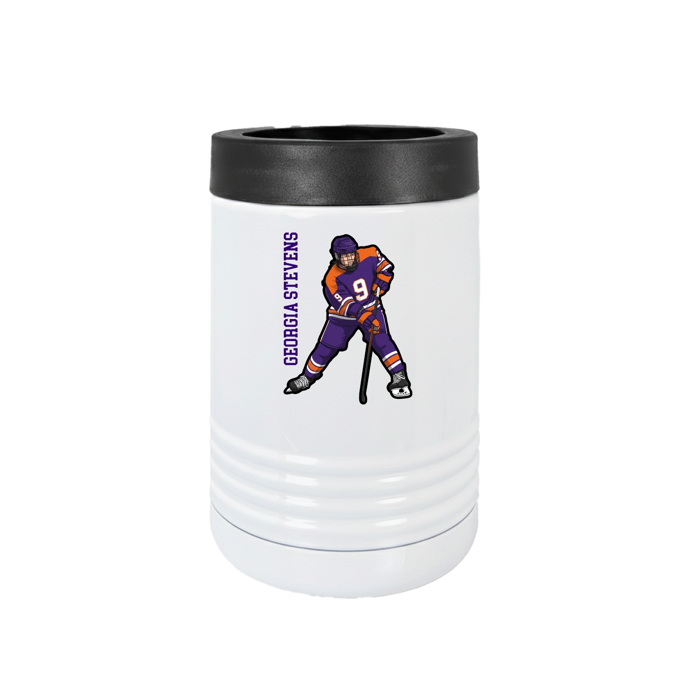 Beverage Holder — Name Vertical in White