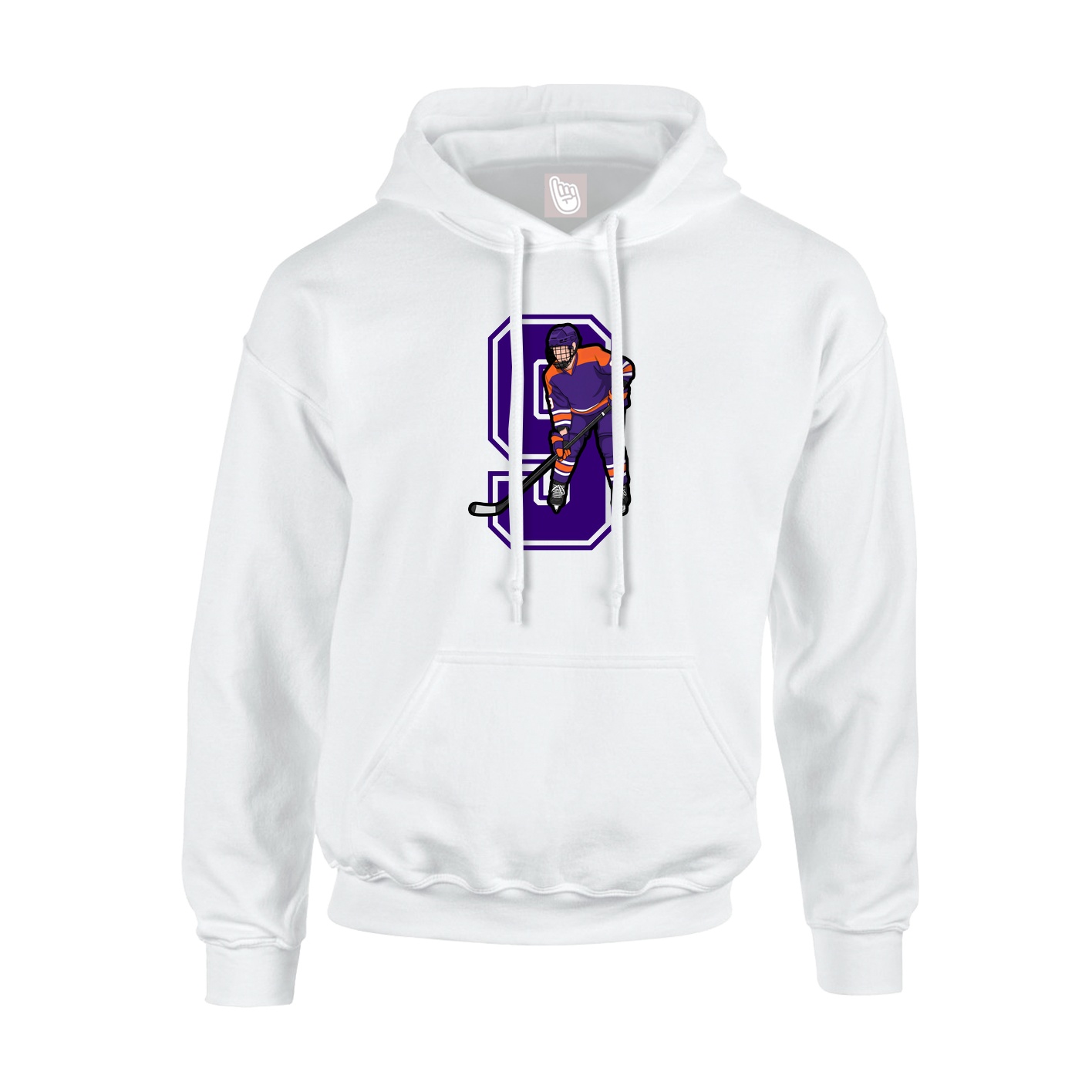 Hoodie — Number in White
