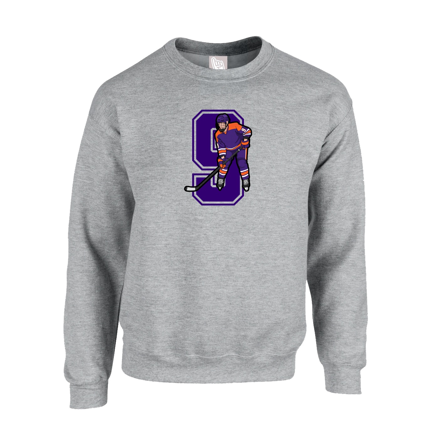 Fleece Crew — Number in Grey