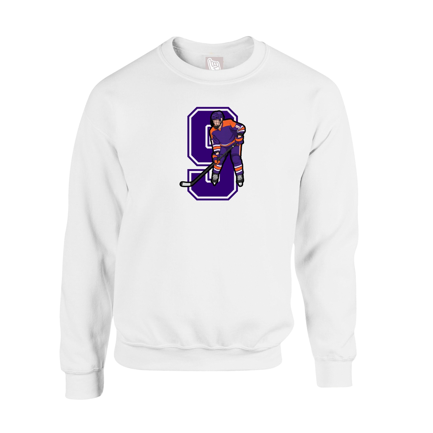 Fleece Crew — Number in White