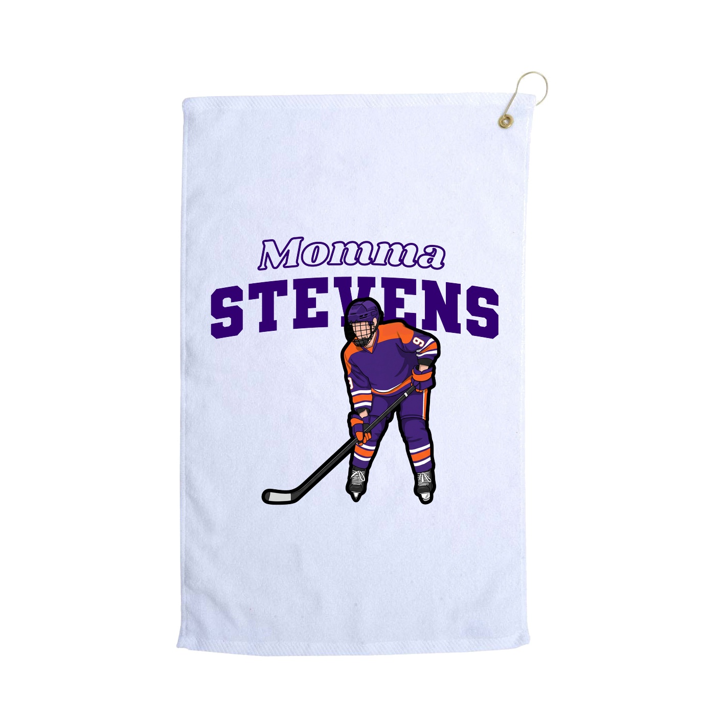 Golf Towel — Mothers Day Block in White