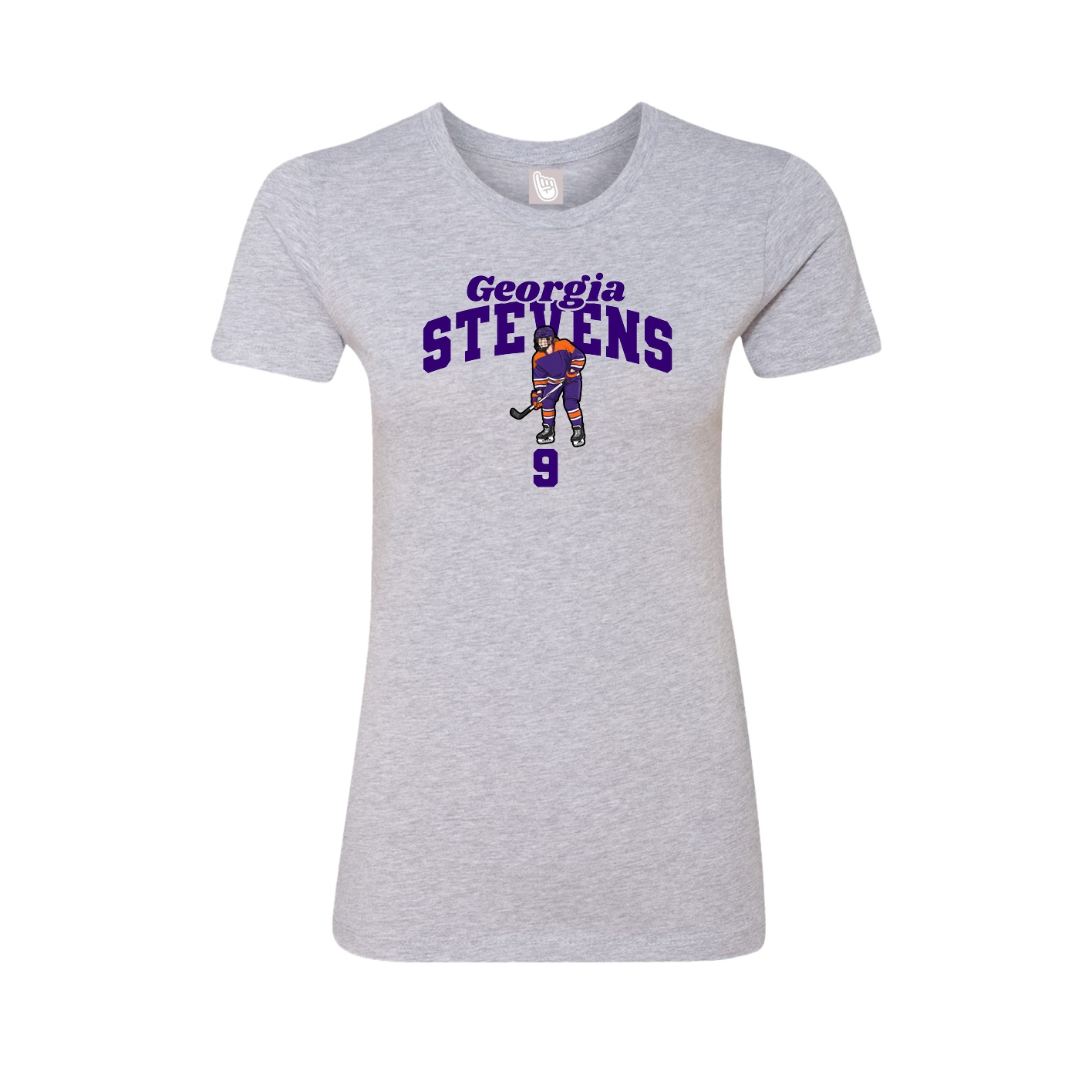 Fitted Women's Tee — Signature Arch in Grey