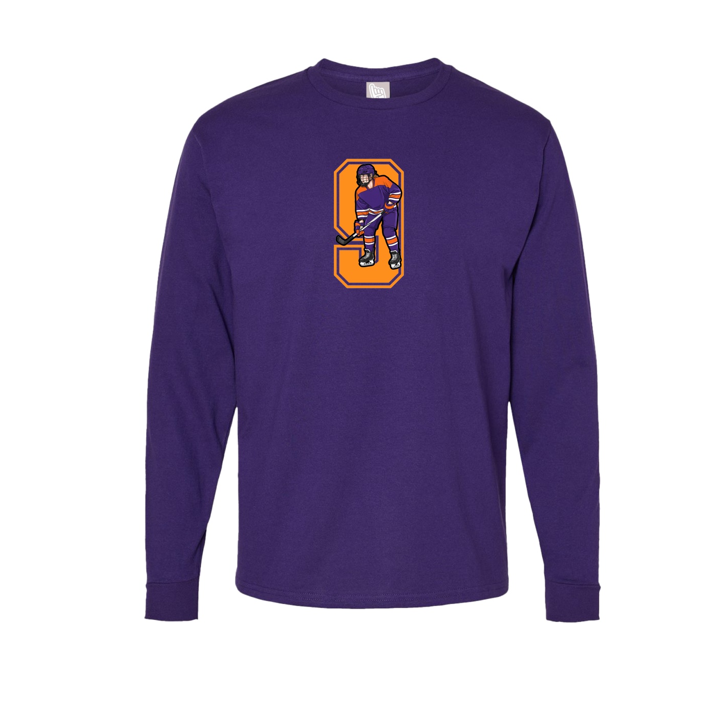 Long Sleeve Tee — Number in Purple