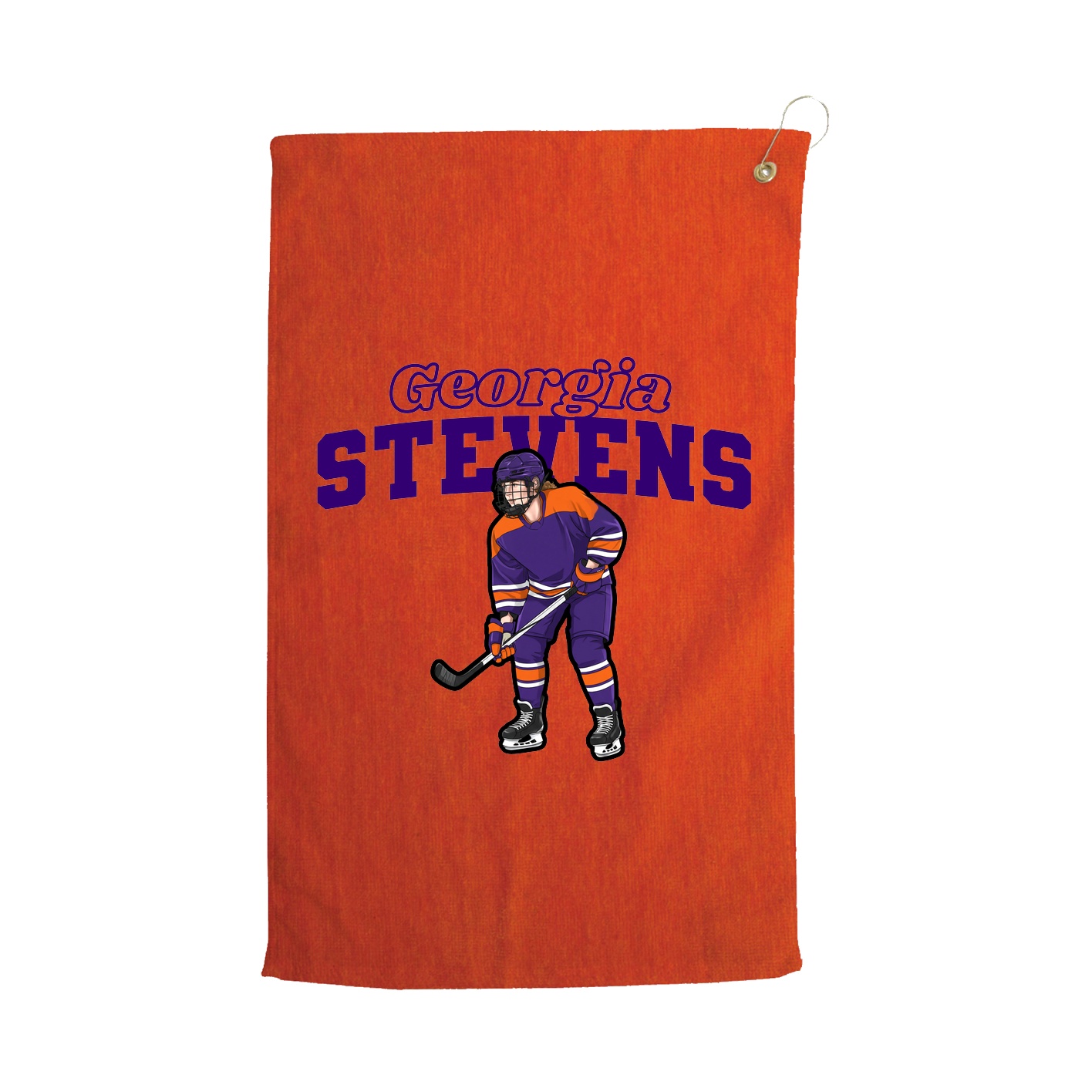 Golf Towel — Name Arch in Orange