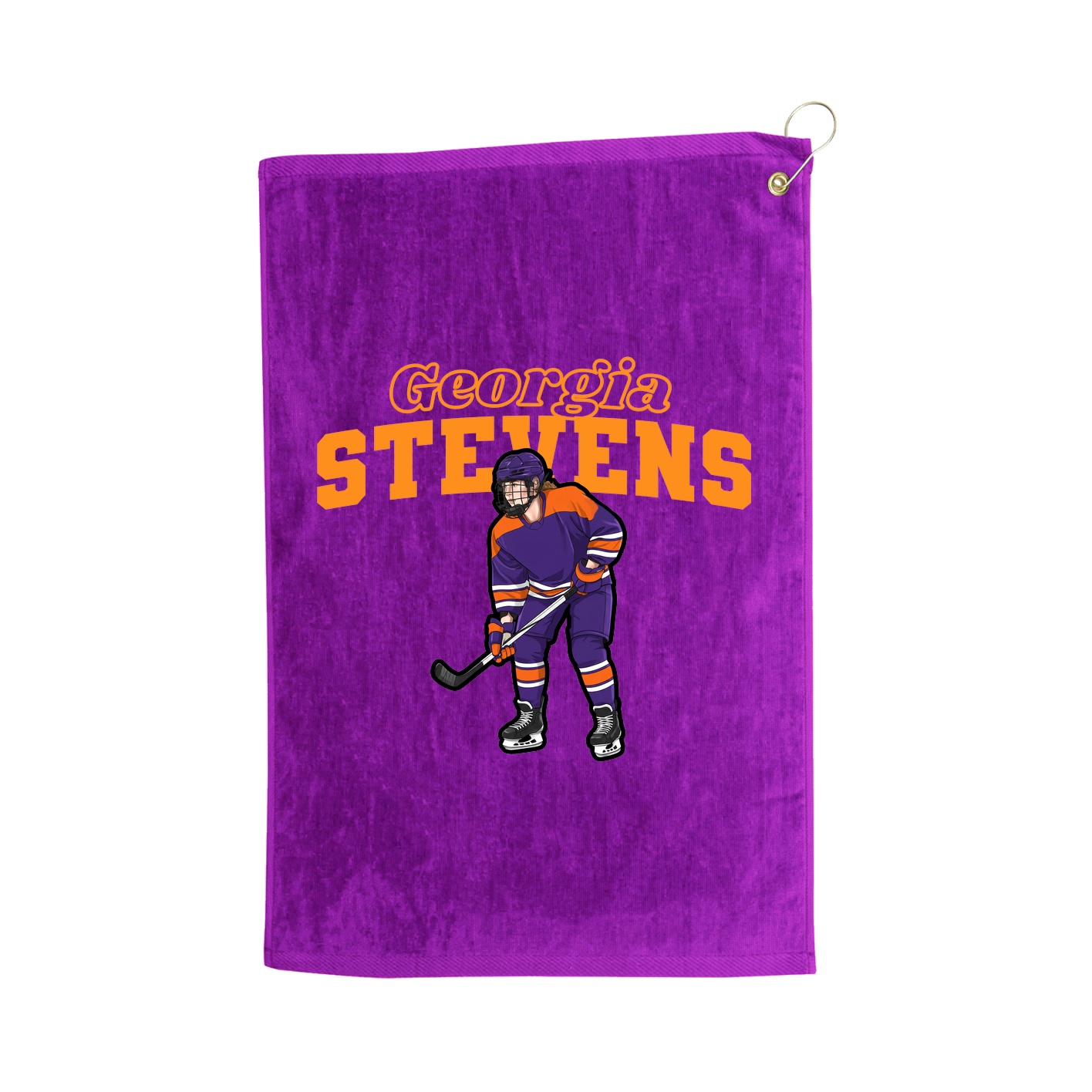 Golf Towel — Name Arch in Purple