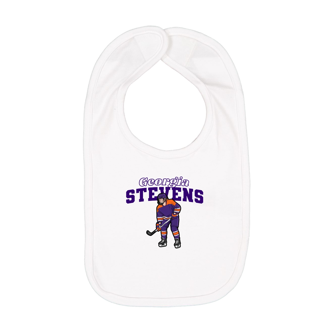 Infant Bib — Name Arch in White
