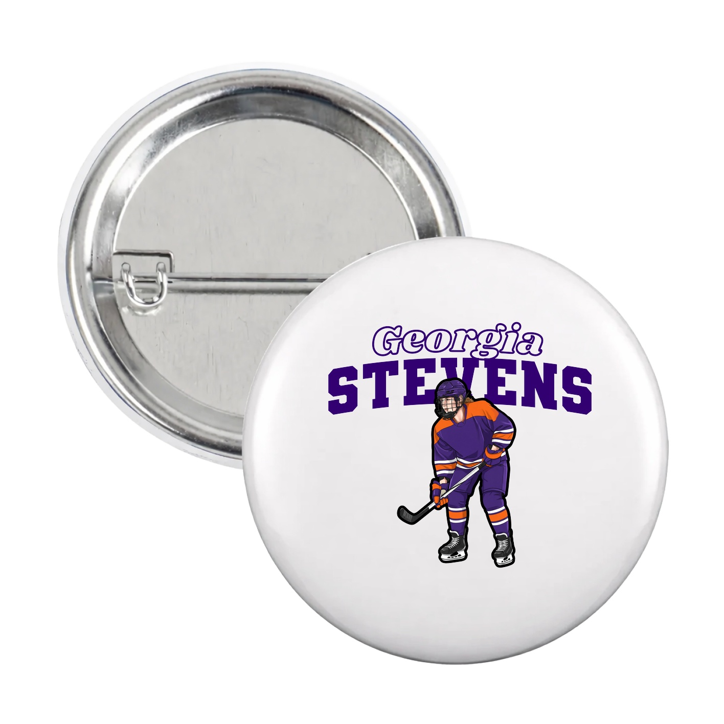 Game Day Button — Name Arch in White