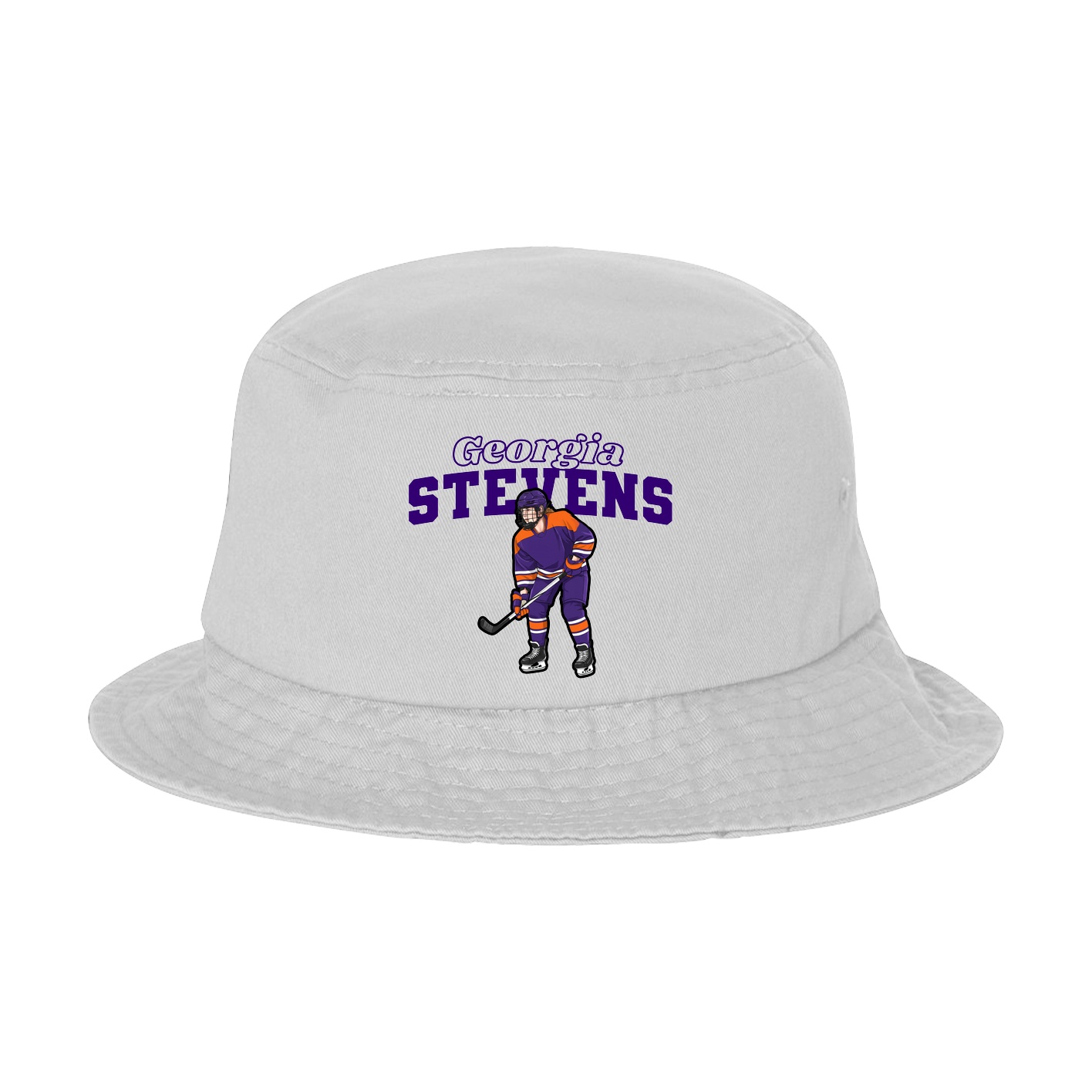 Bucket Cap — Name Arch in White