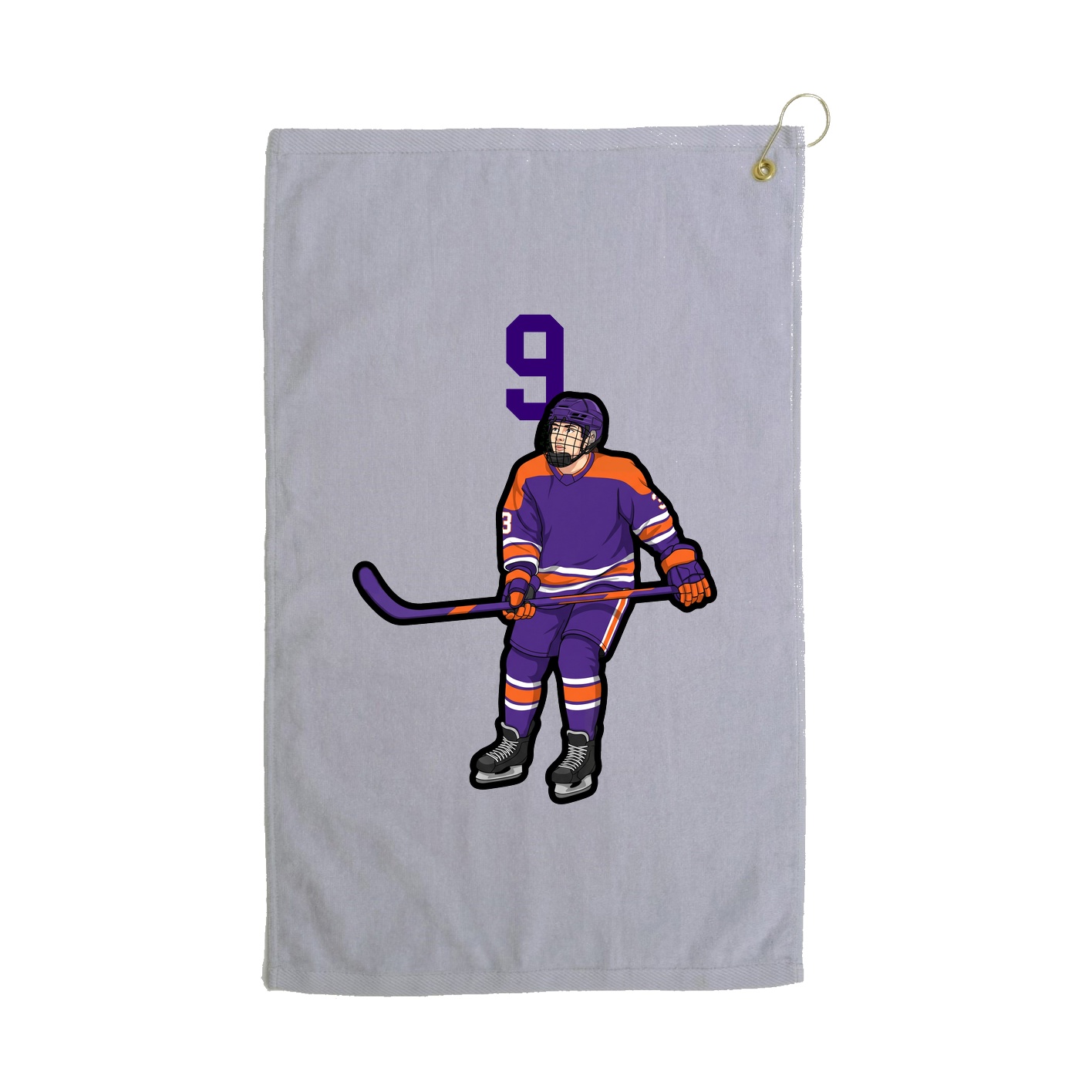 Golf Towel — Number Top in Grey