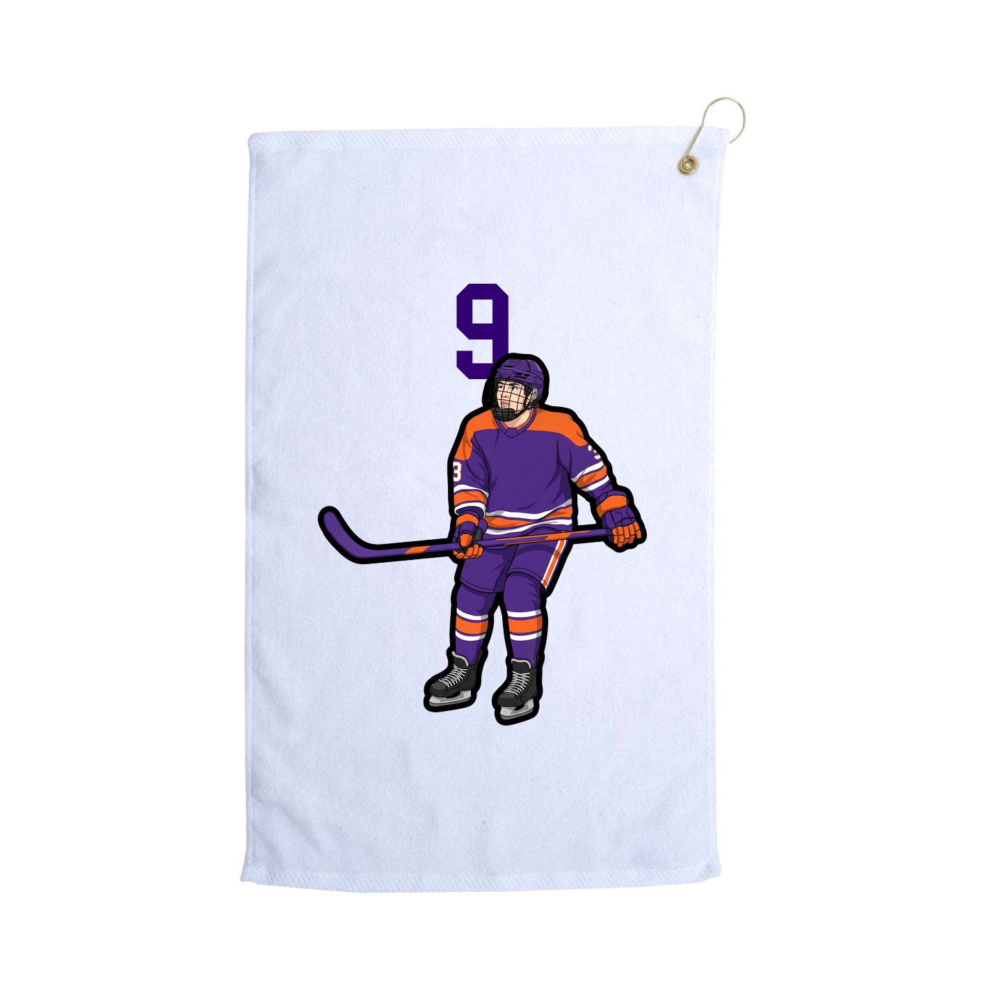 Golf Towel — Number Top in White