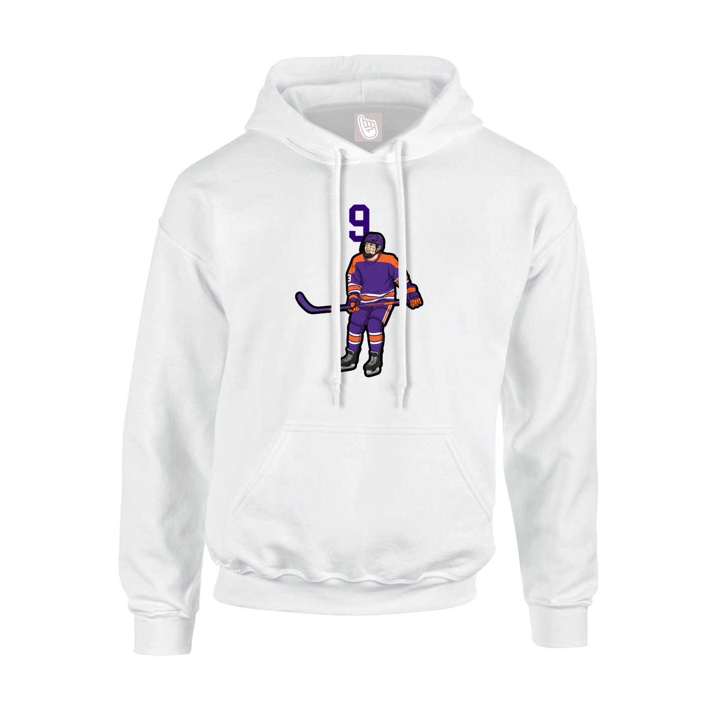 Youth Hoodie — Number Top in White