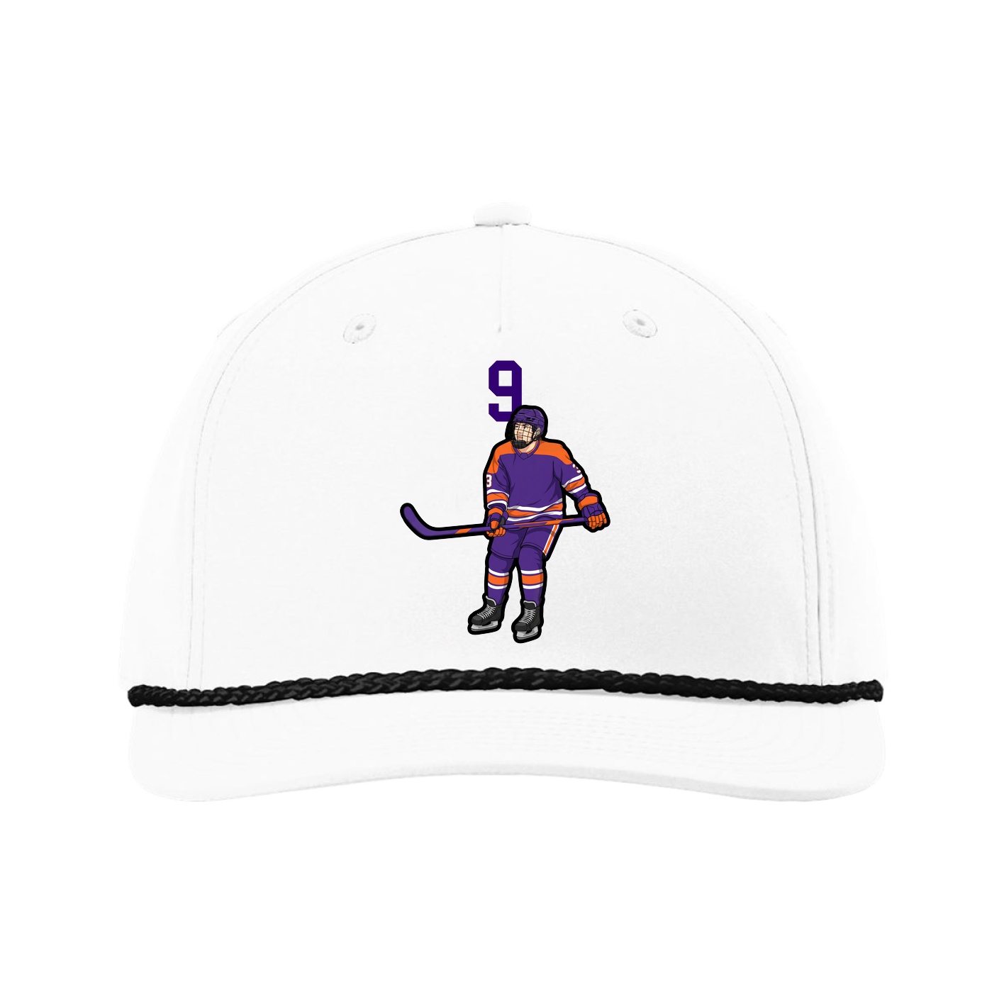 Five-Panel Classic Rope Cap — Number Top in White