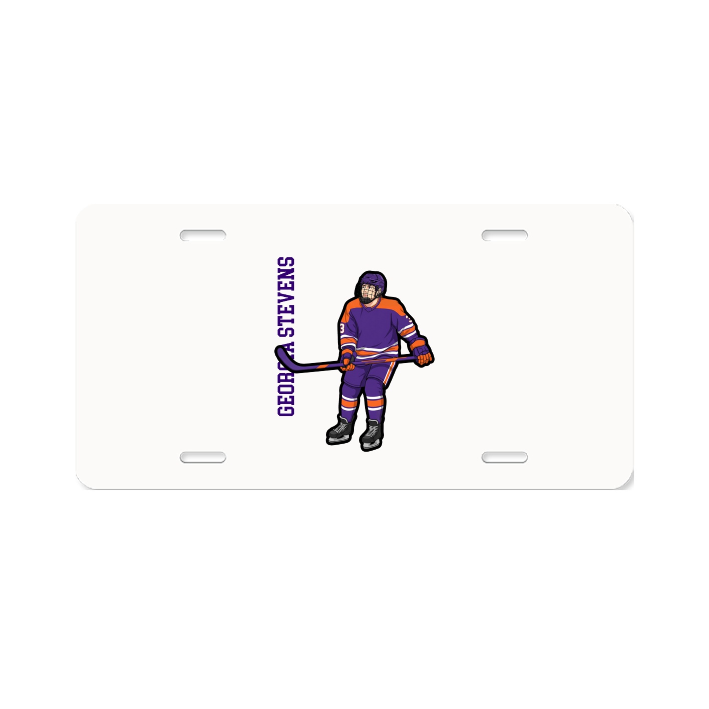 License Plate — Name Vertical in Classic