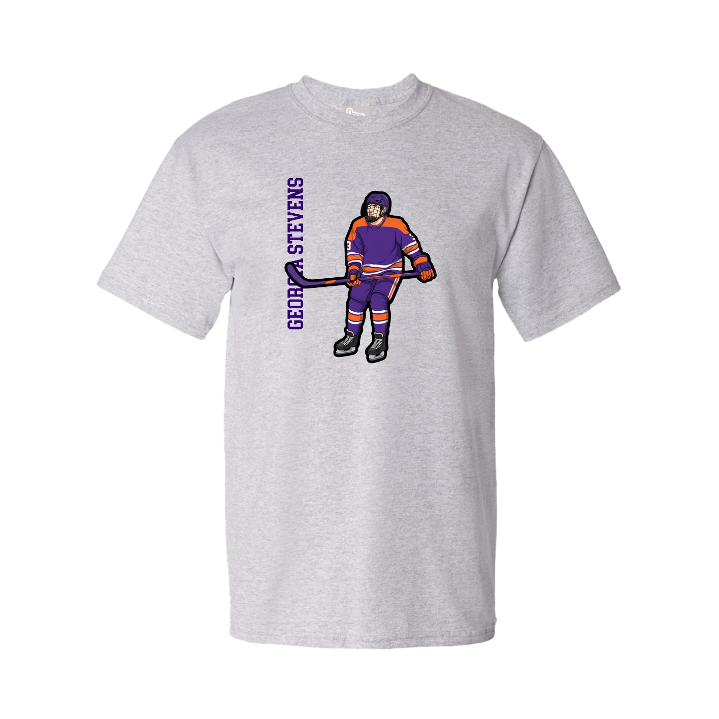 Tee — Name Vertical in Grey