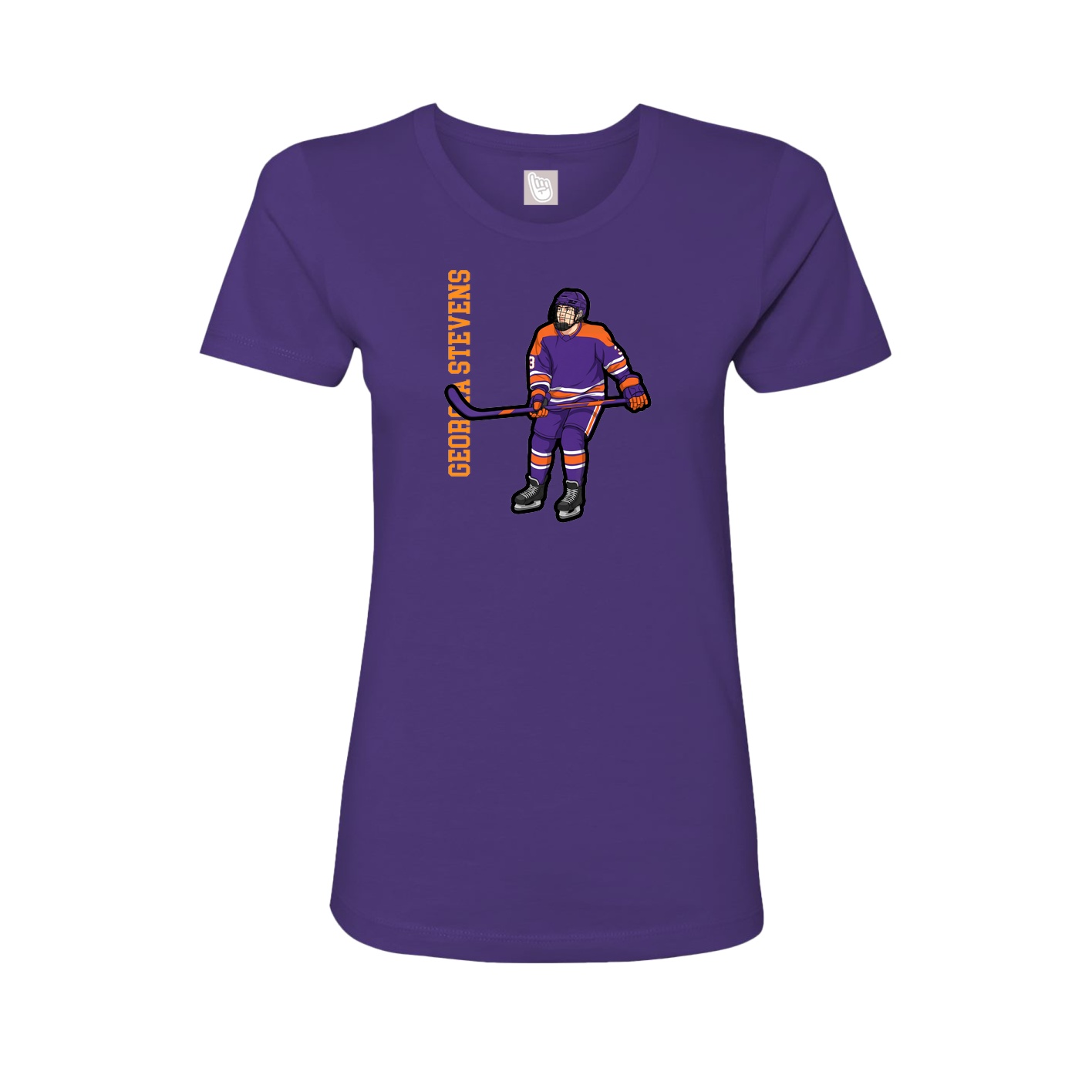 Womens Tee — Name Vertical in Purple