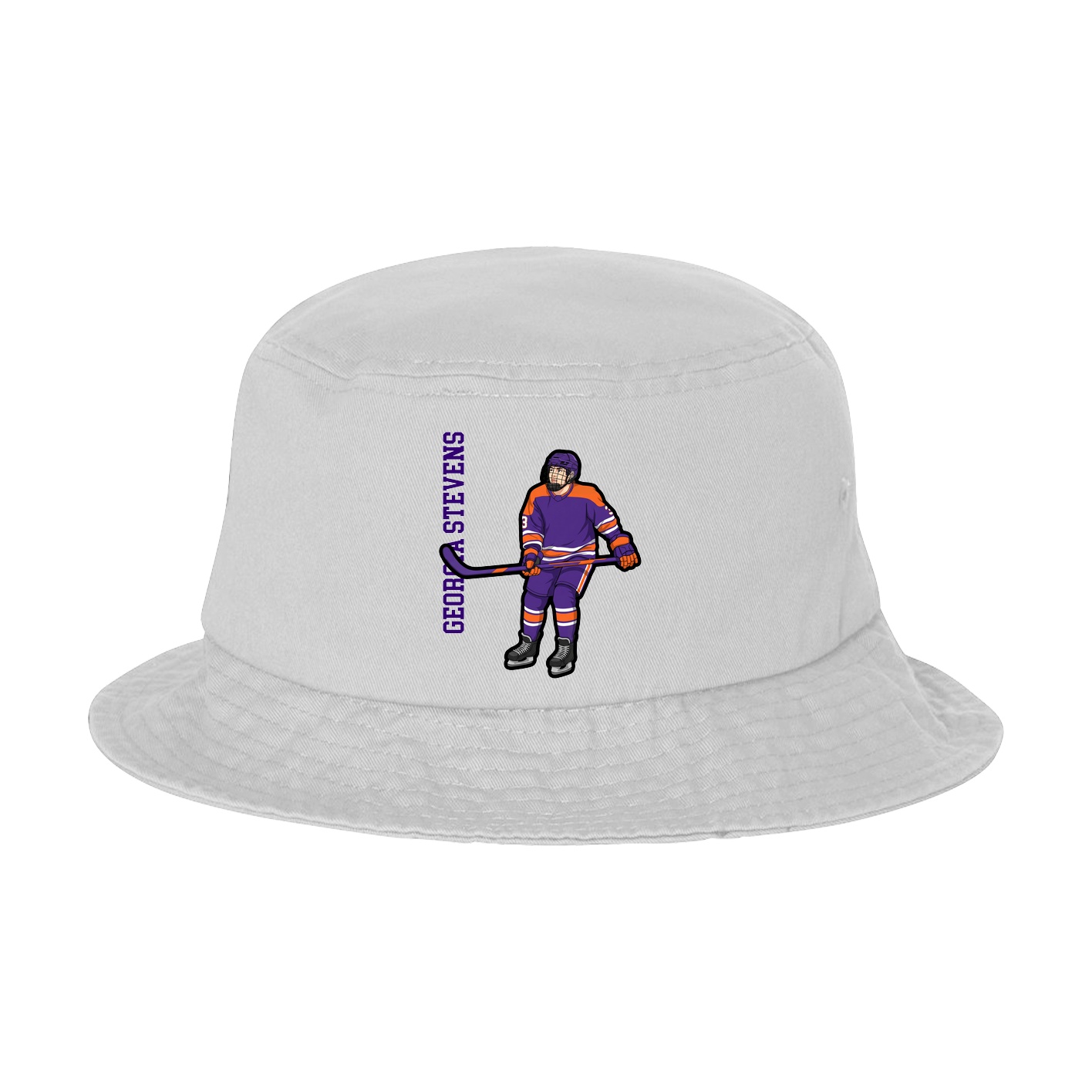 Bucket Cap — Name Vertical in White