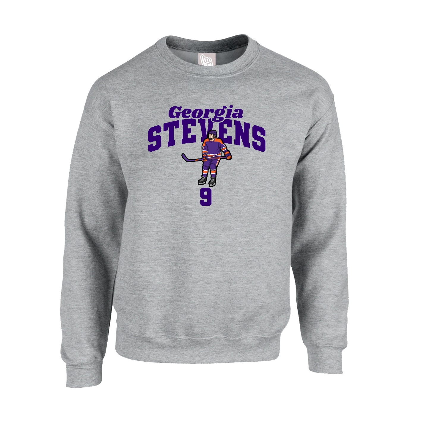 Fleece Crew — Signature Arch in Grey