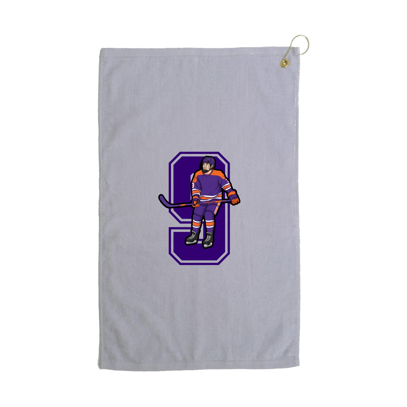 Golf Towel — Number in Grey