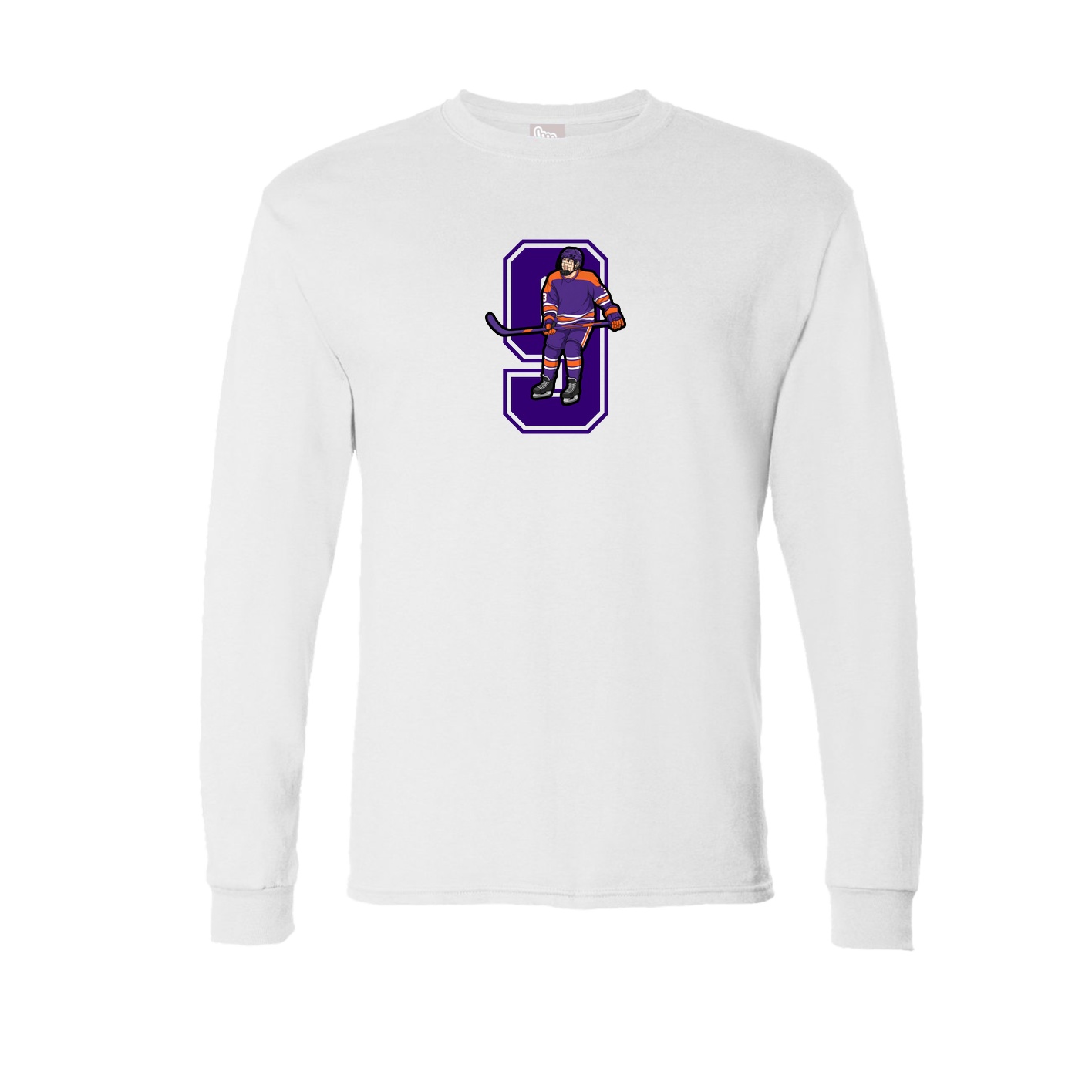Long Sleeve Tee — Number in White