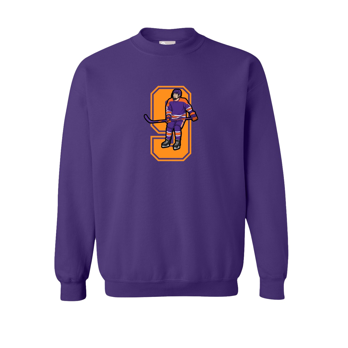 Fleece Crew — Number in Purple