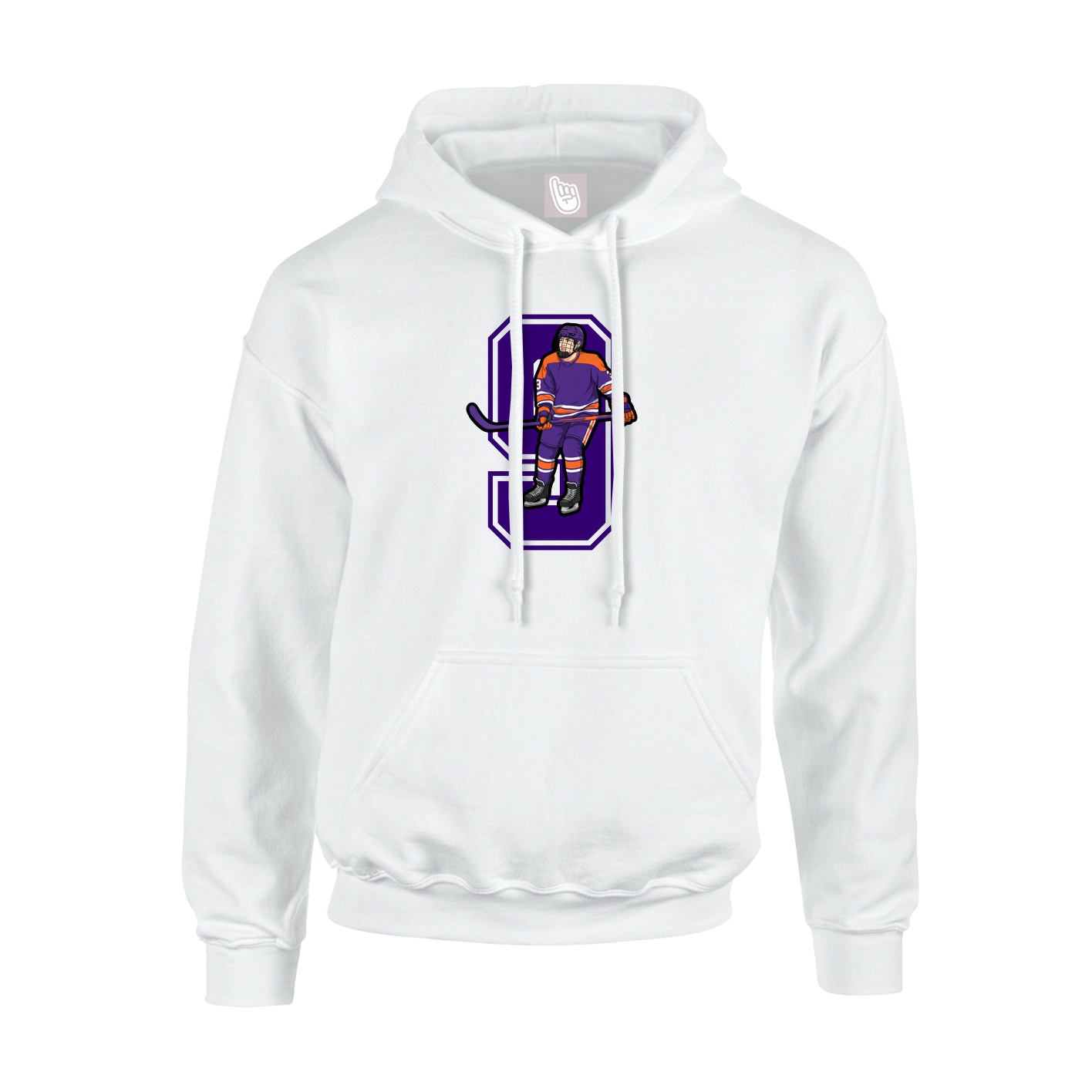 Youth Hoodie — Number in White