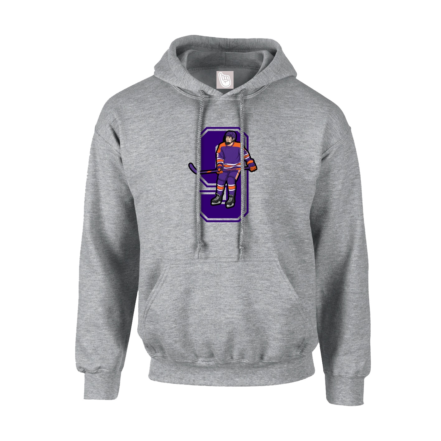 Youth Hoodie — Number in Grey