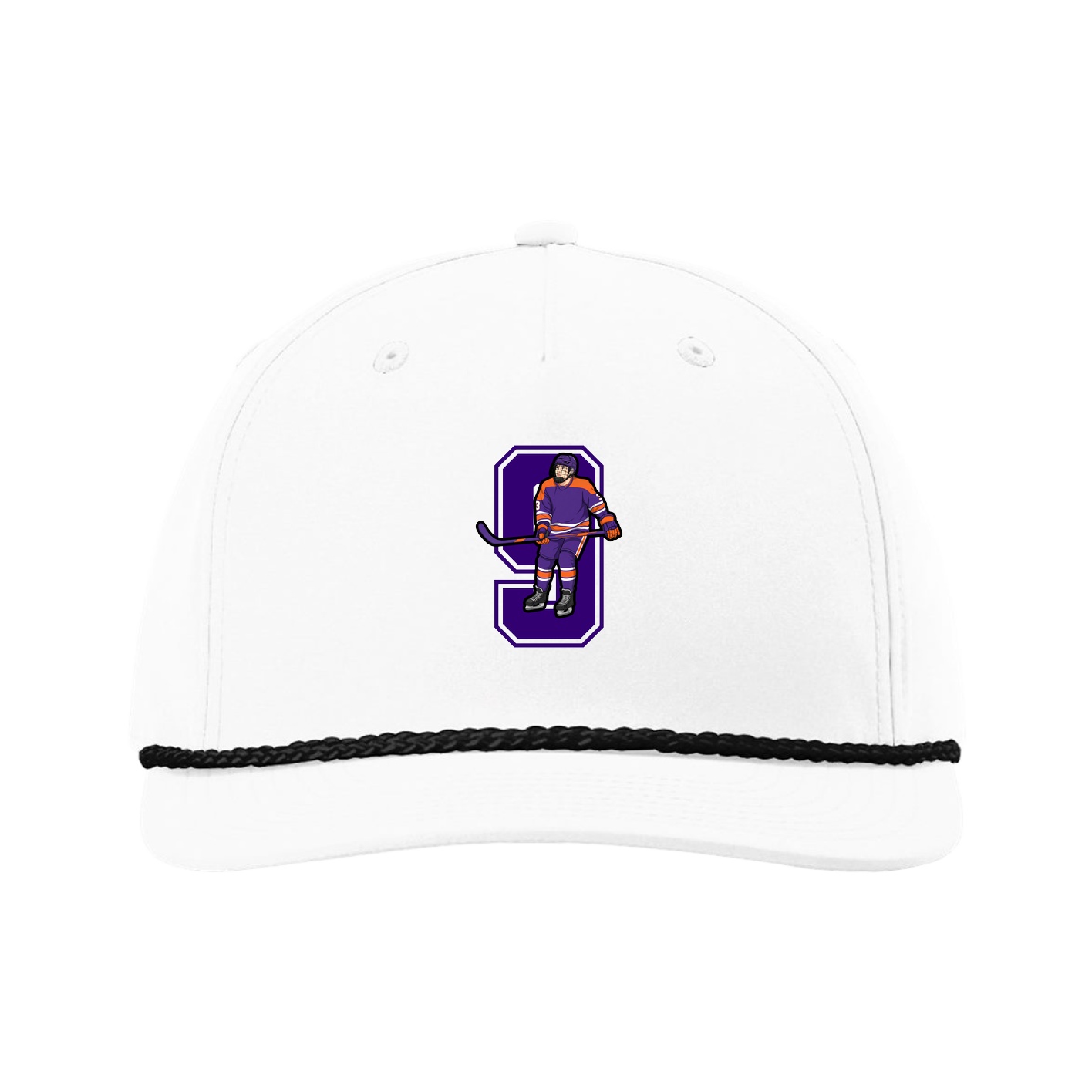 Five-Panel Classic Rope Cap — Number in White