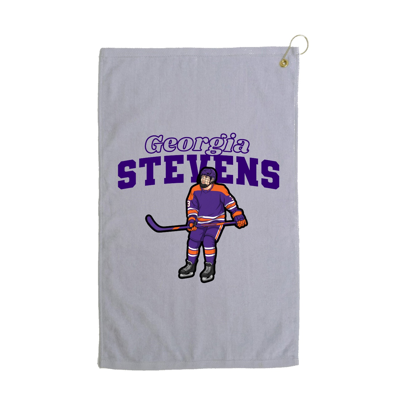 Golf Towel — Name Arch in Grey
