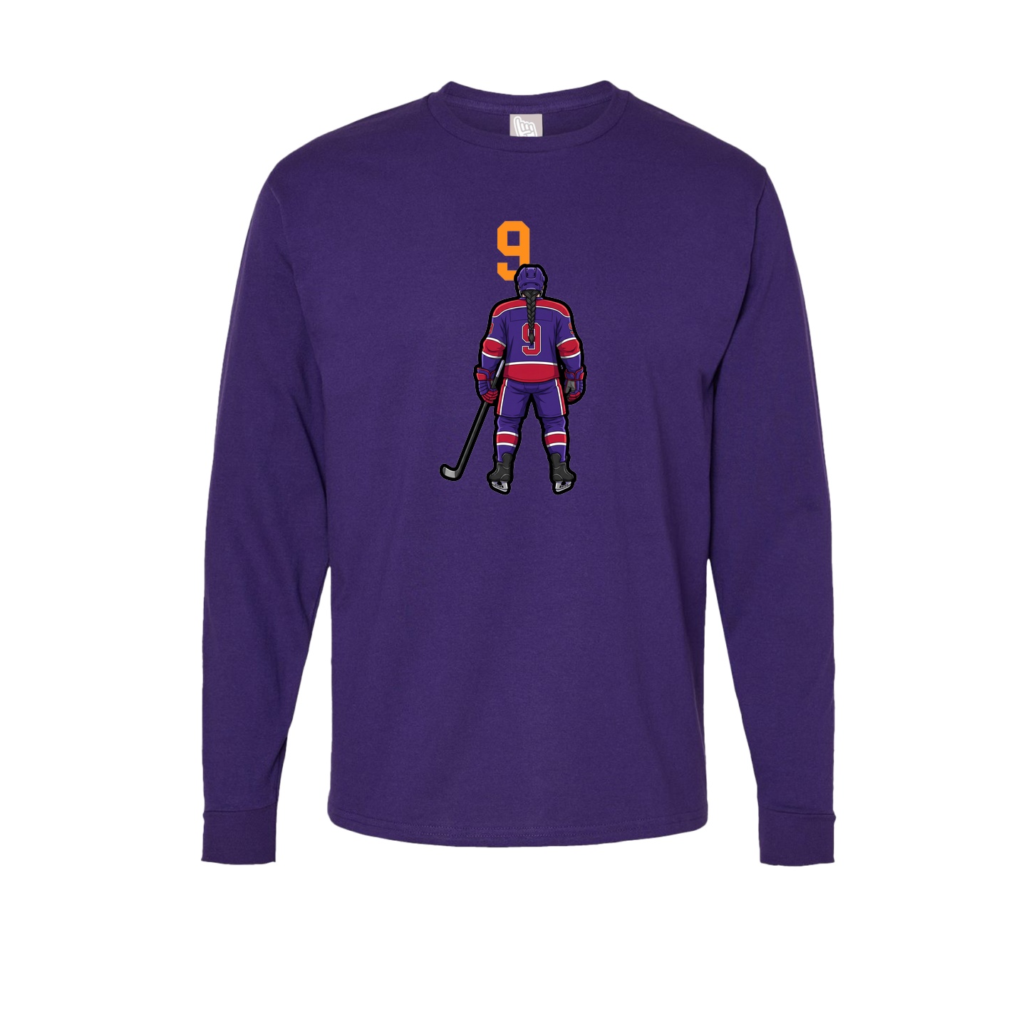 Long Sleeve Tee — Number Top in Purple