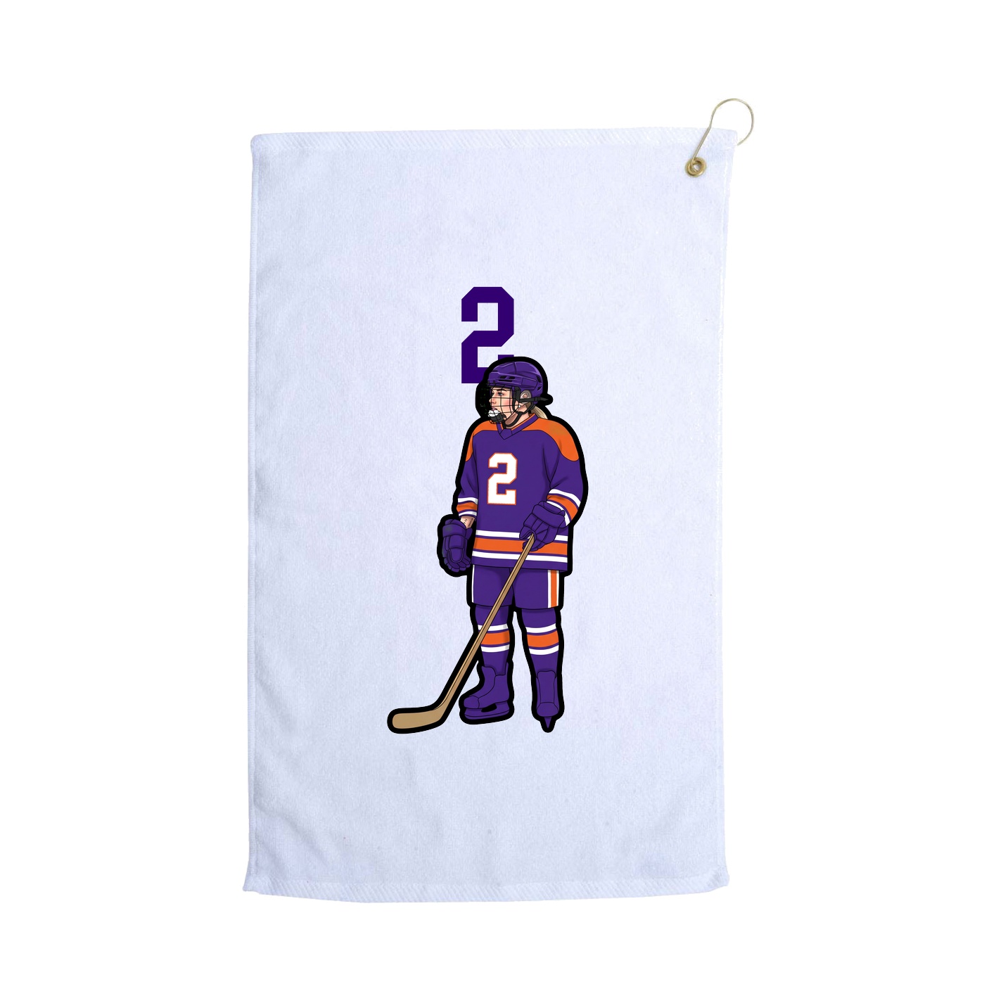 Golf Towel — Number Top in White