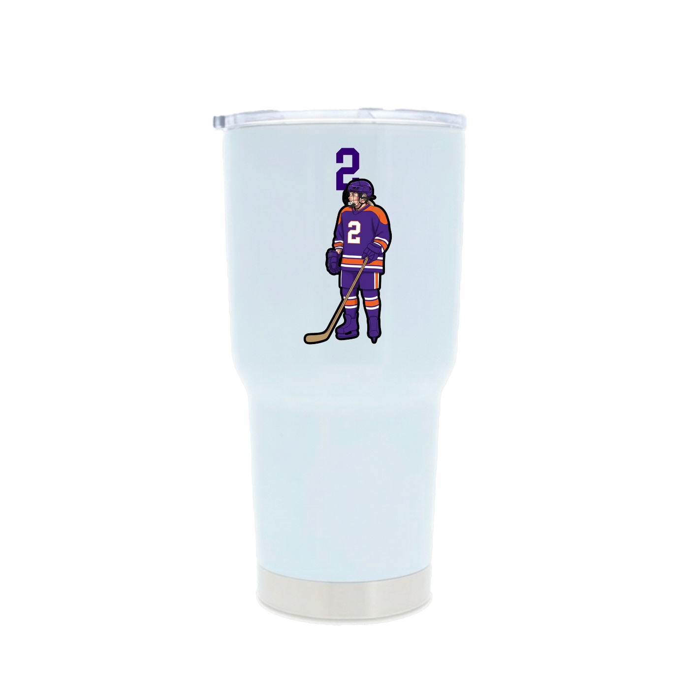 30oz Stainless Steel Tumbler — Number Top in White