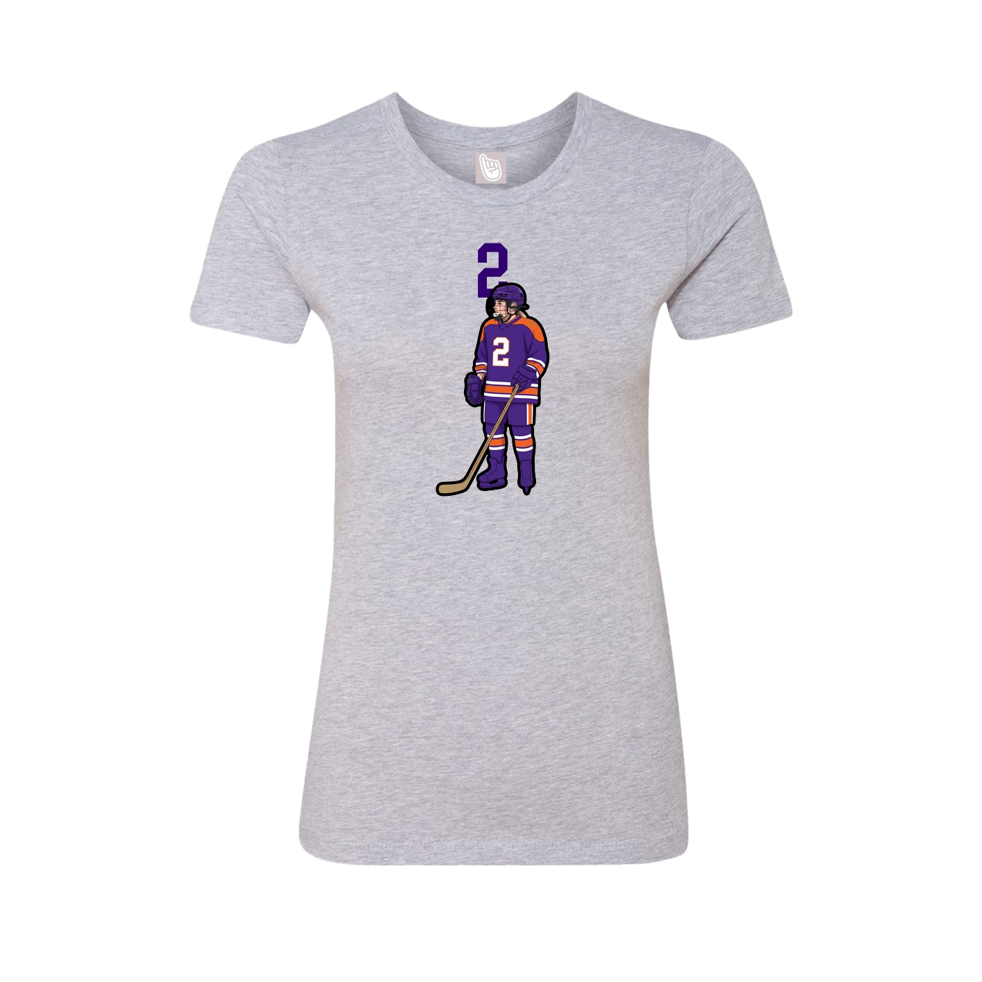 Fitted Women's Tee — Number Top in Grey