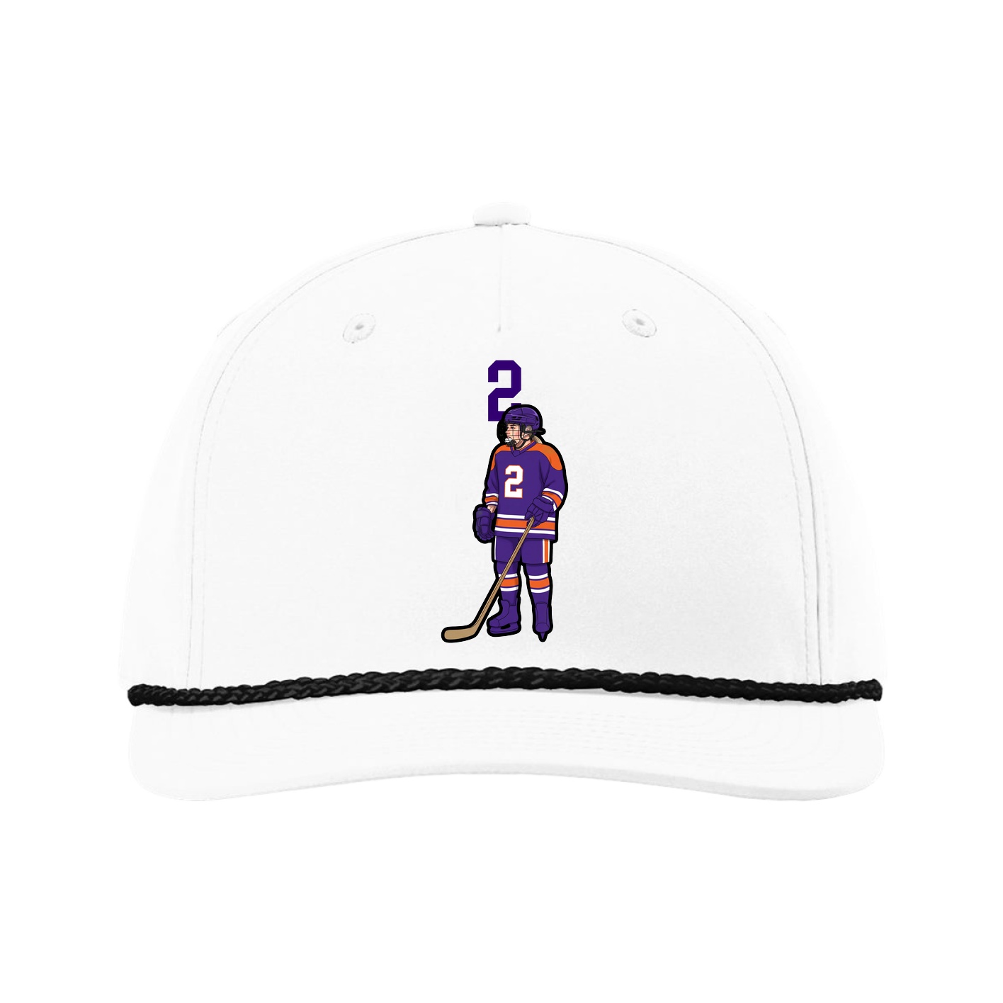 Five-Panel Classic Rope Cap — Number Top in White