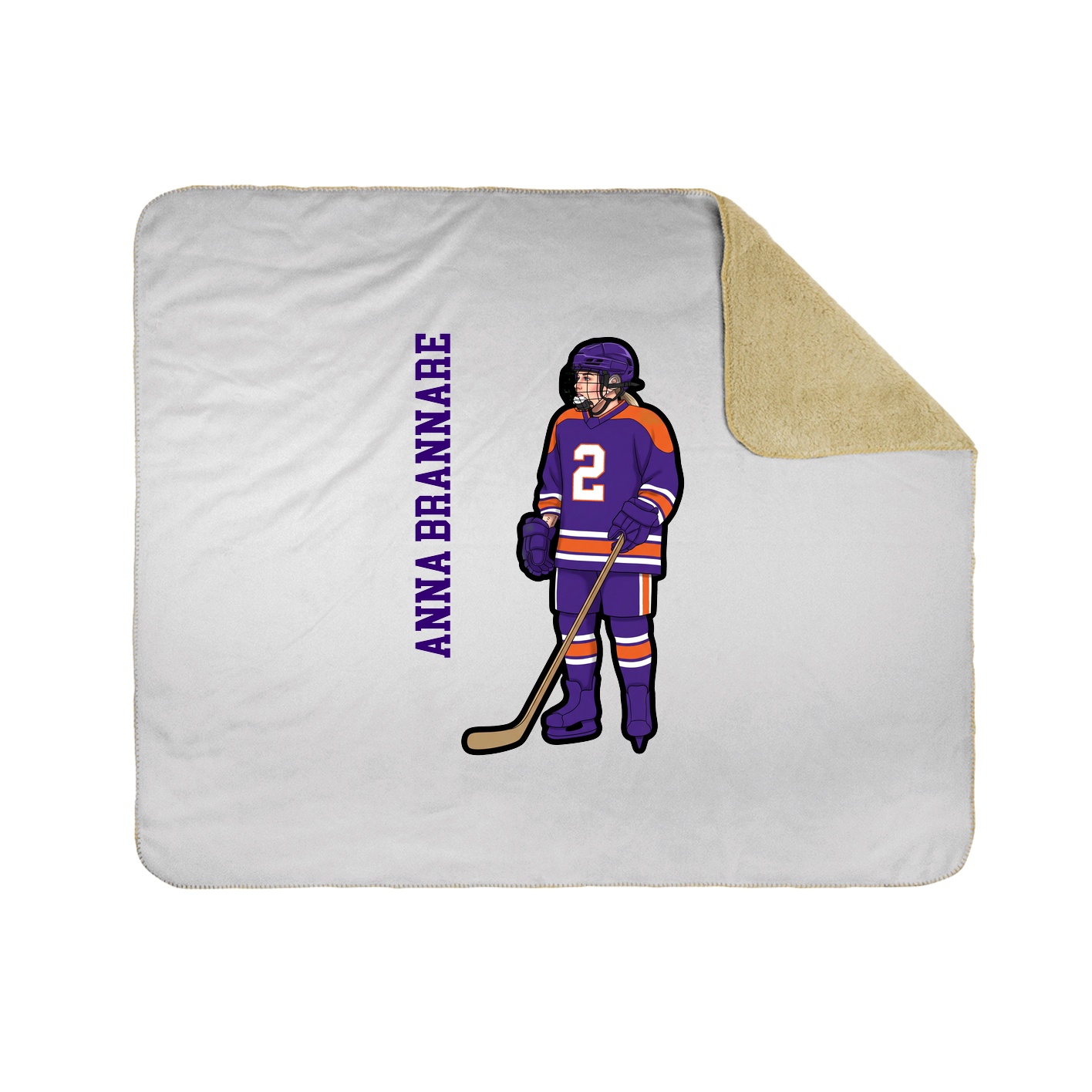 Throw Blanket — Name Vertical in White