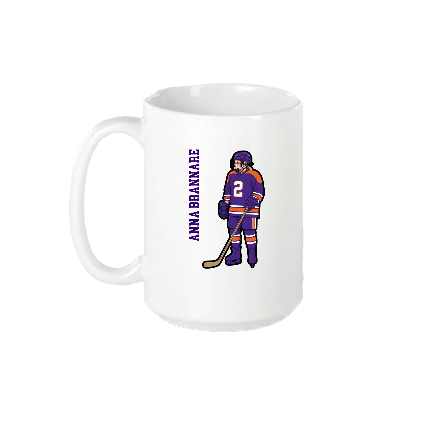 15oz Coffee Mug — Name Vertical in White