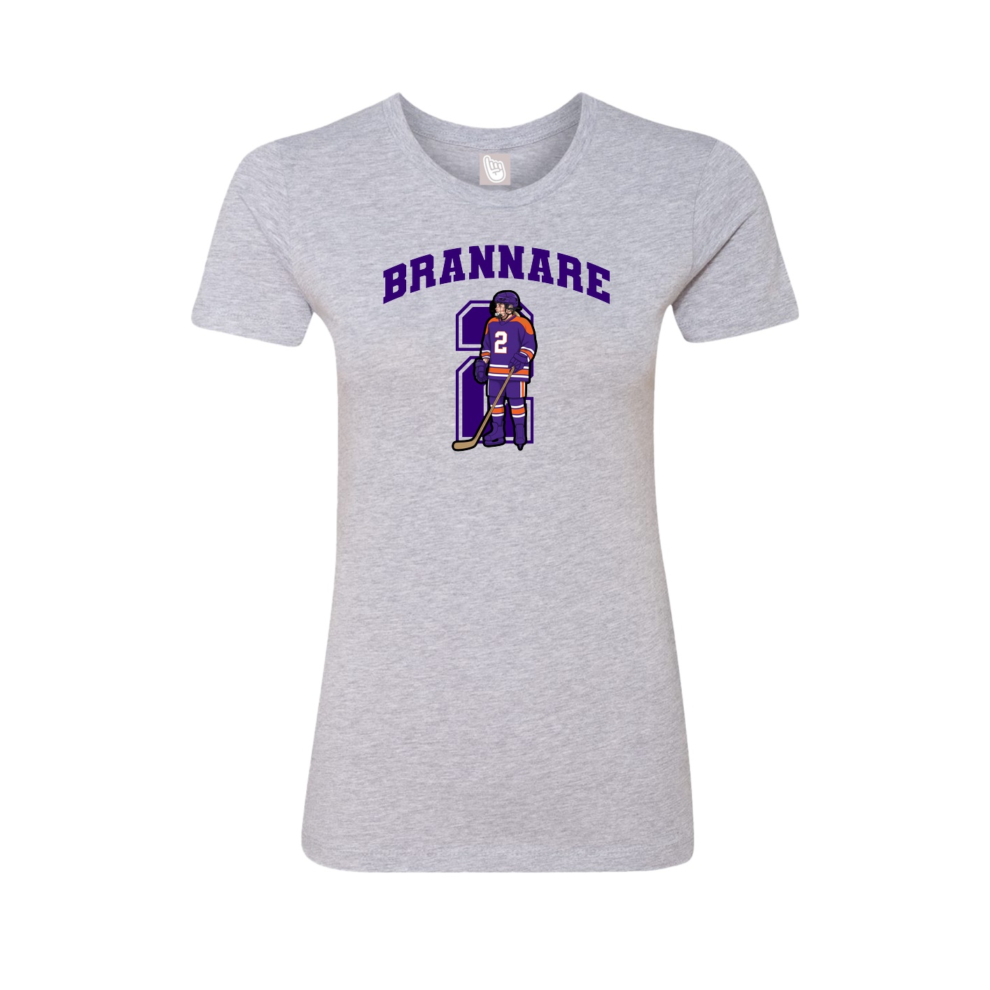 Fitted Women's Tee — Number in Grey