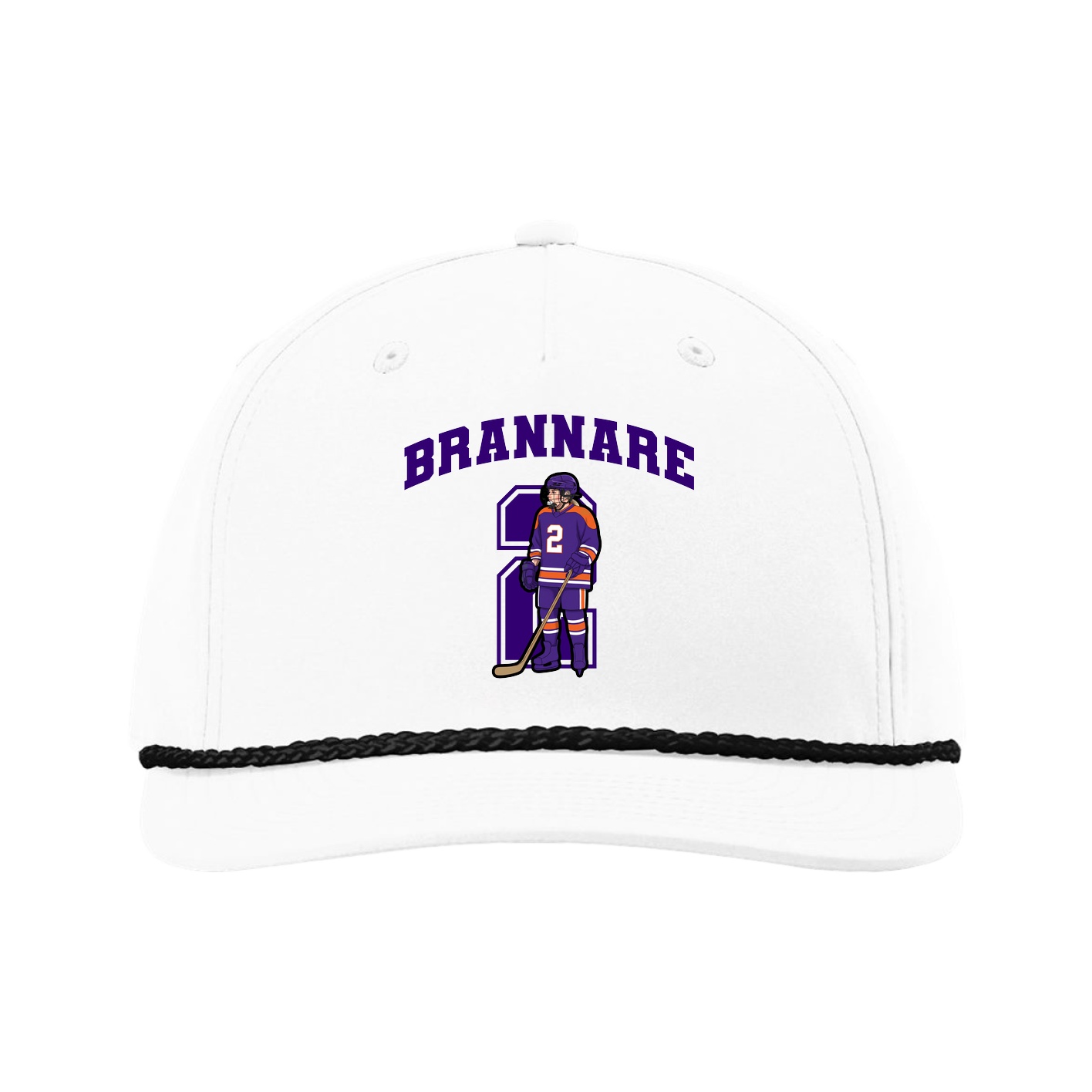 Five-Panel Classic Rope Cap — Number in White
