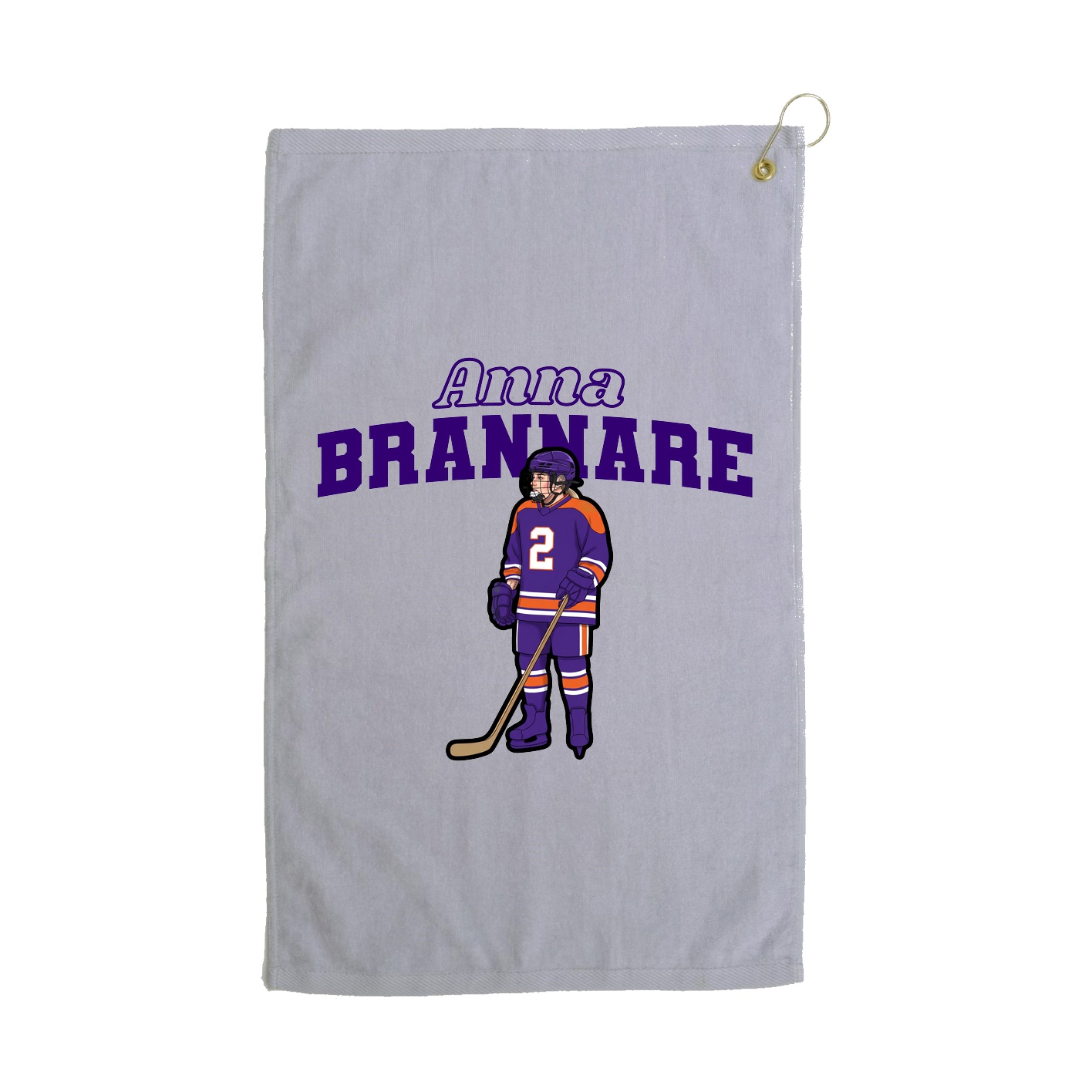 Golf Towel — Name Arch in Grey