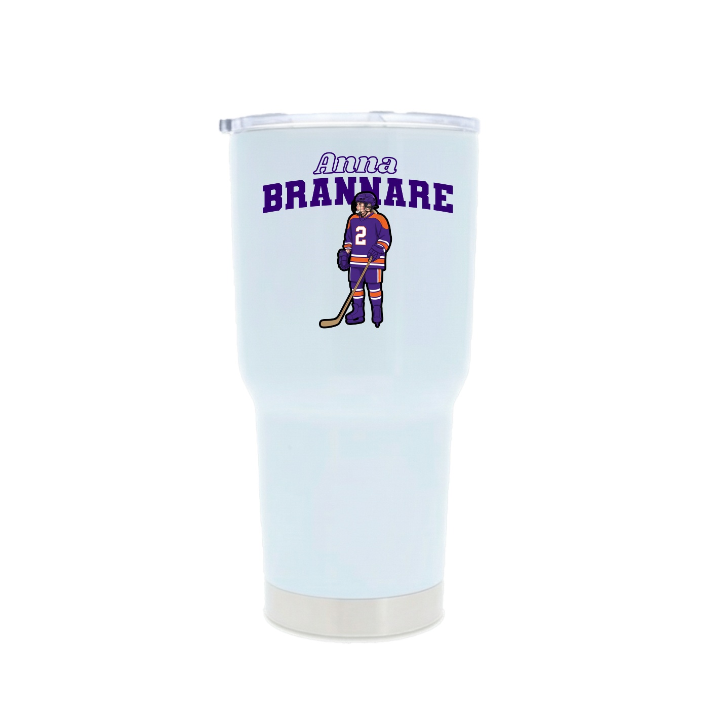 30oz Stainless Steel Tumbler — Name Arch in White
