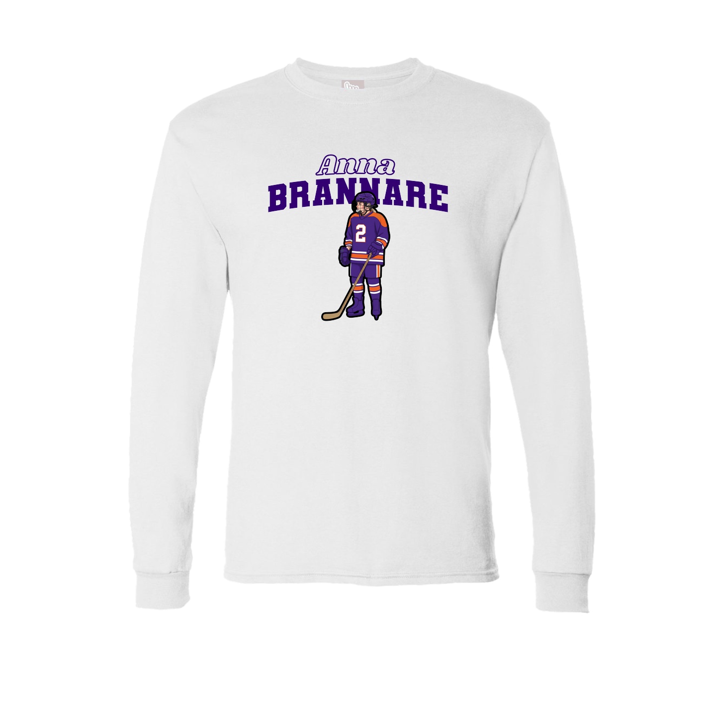 Long Sleeve Tee — Name Arch in White
