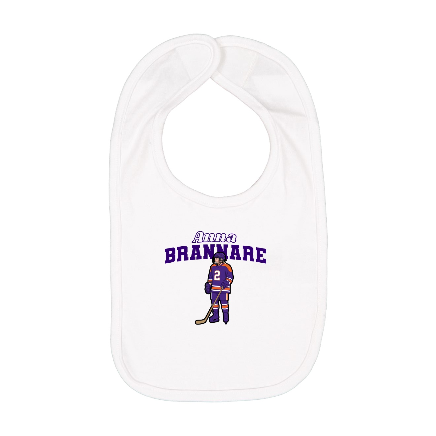 Infant Bib — Name Arch in White