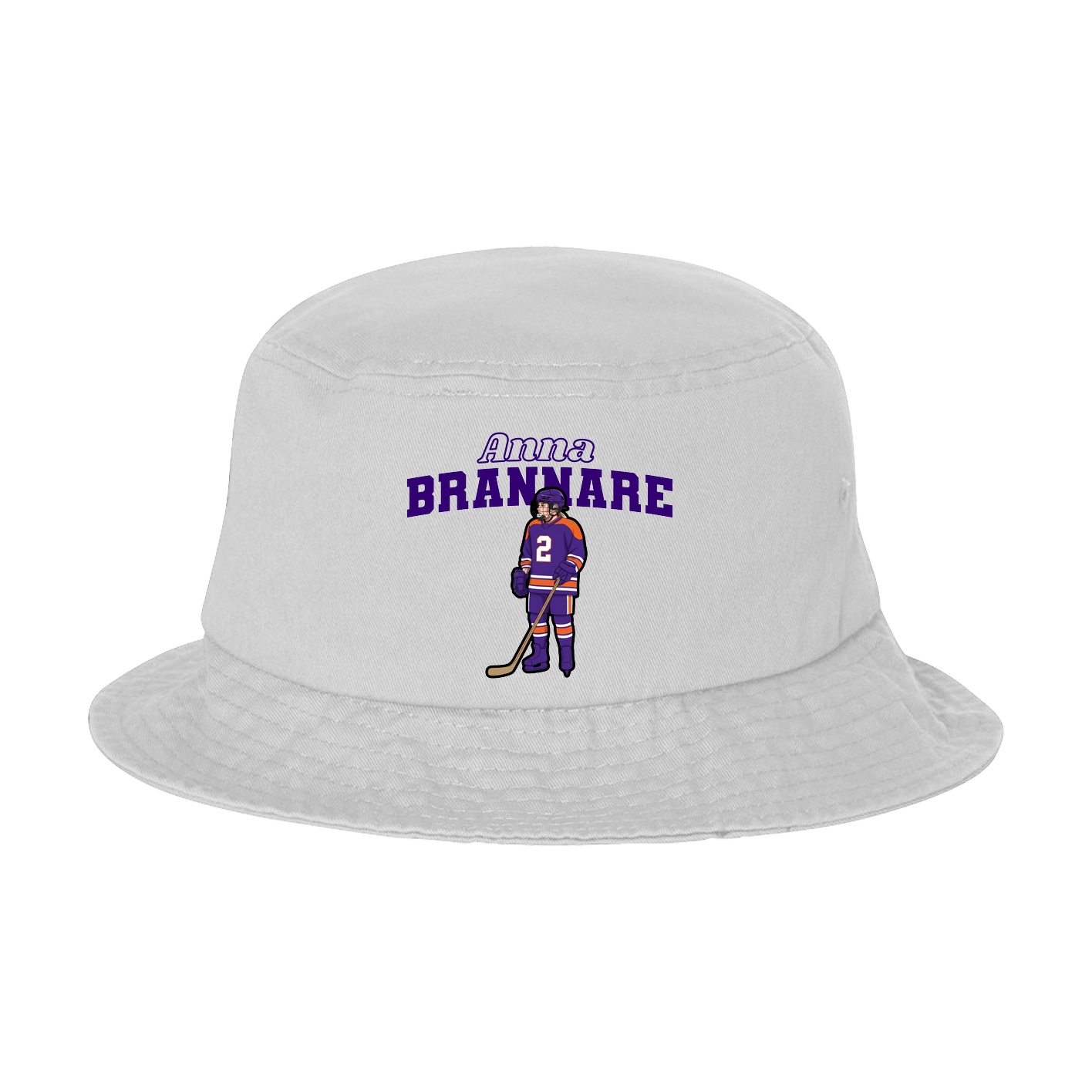 Bucket Cap — Name Arch in White