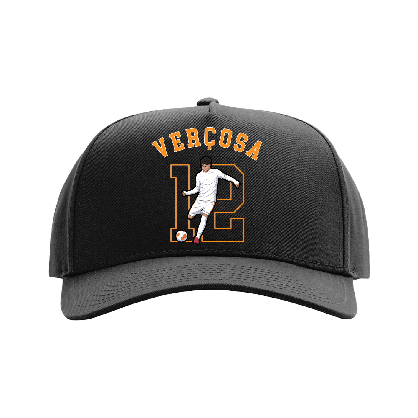 Full Fabric Five-Panel Champ Cap — Shirsey Arch in Black