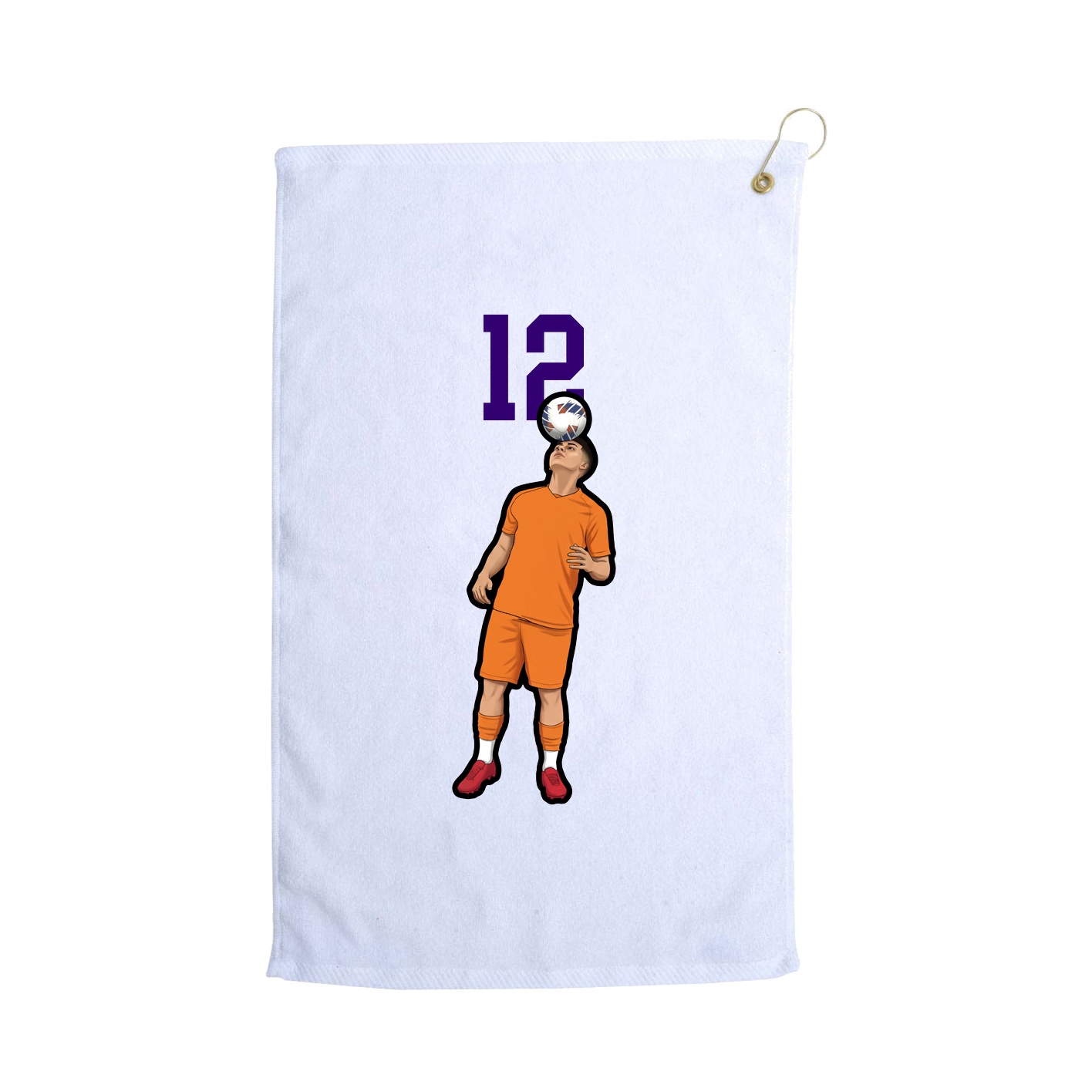 Golf Towel — Number Top in White