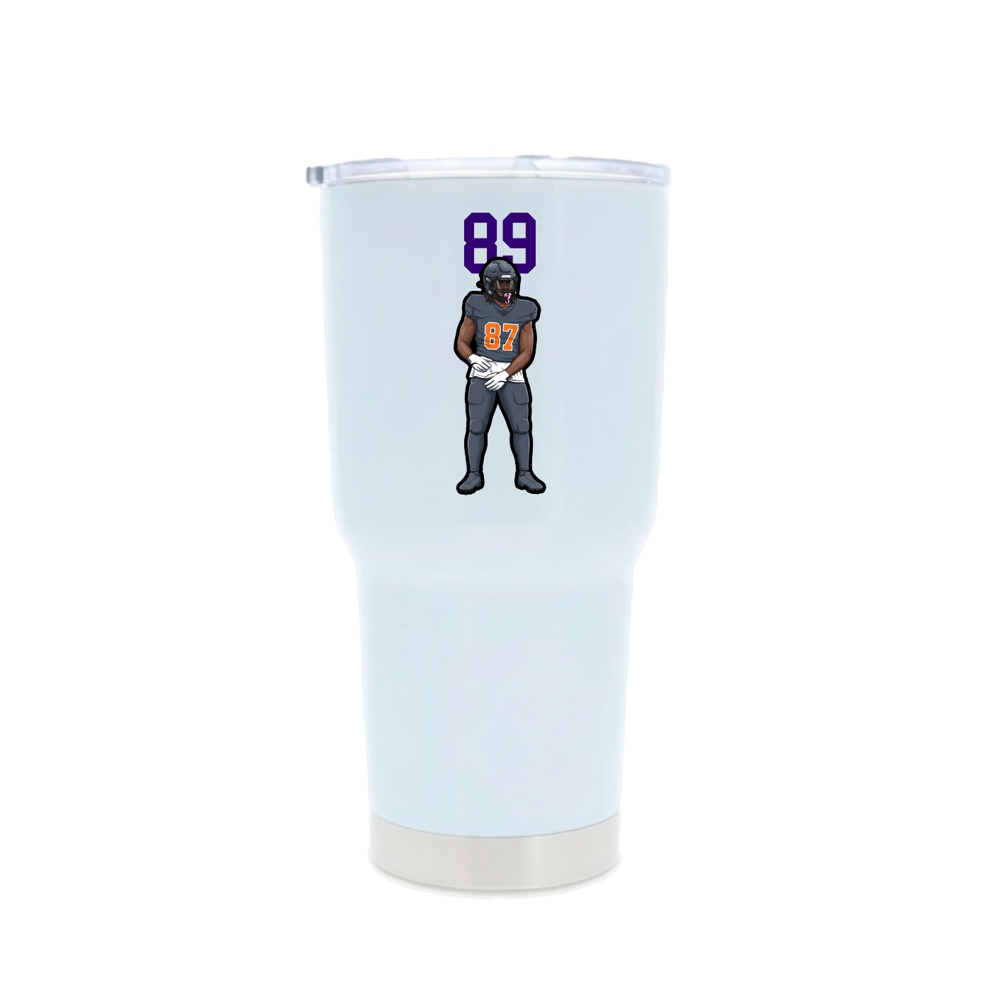 30oz Stainless Steel Tumbler — Number Top in White